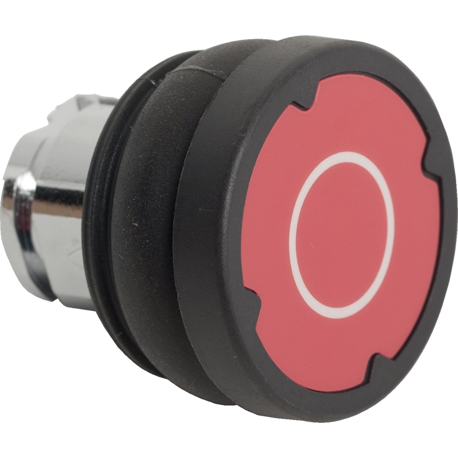 ZB4BC48021 Harmony Standard Pushbutton Head With Marking, 0.87 in, Round Shape, Chromium Plated Metal, Red