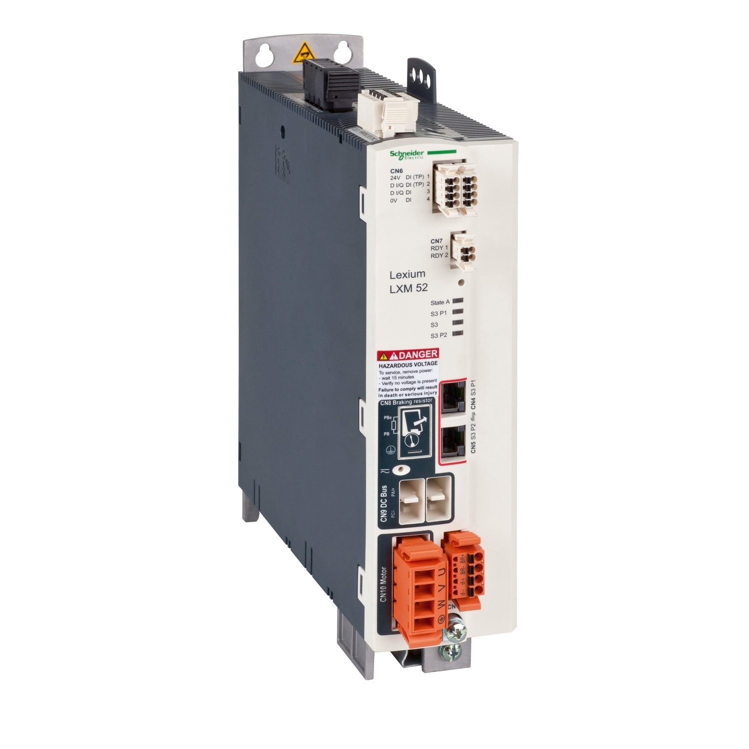 LXM52DD30C41000 Lexium LXM52 Single Drive, 208 to 480 V AC, 10 A Continuous Output, 50/60 Hz, 3 kW