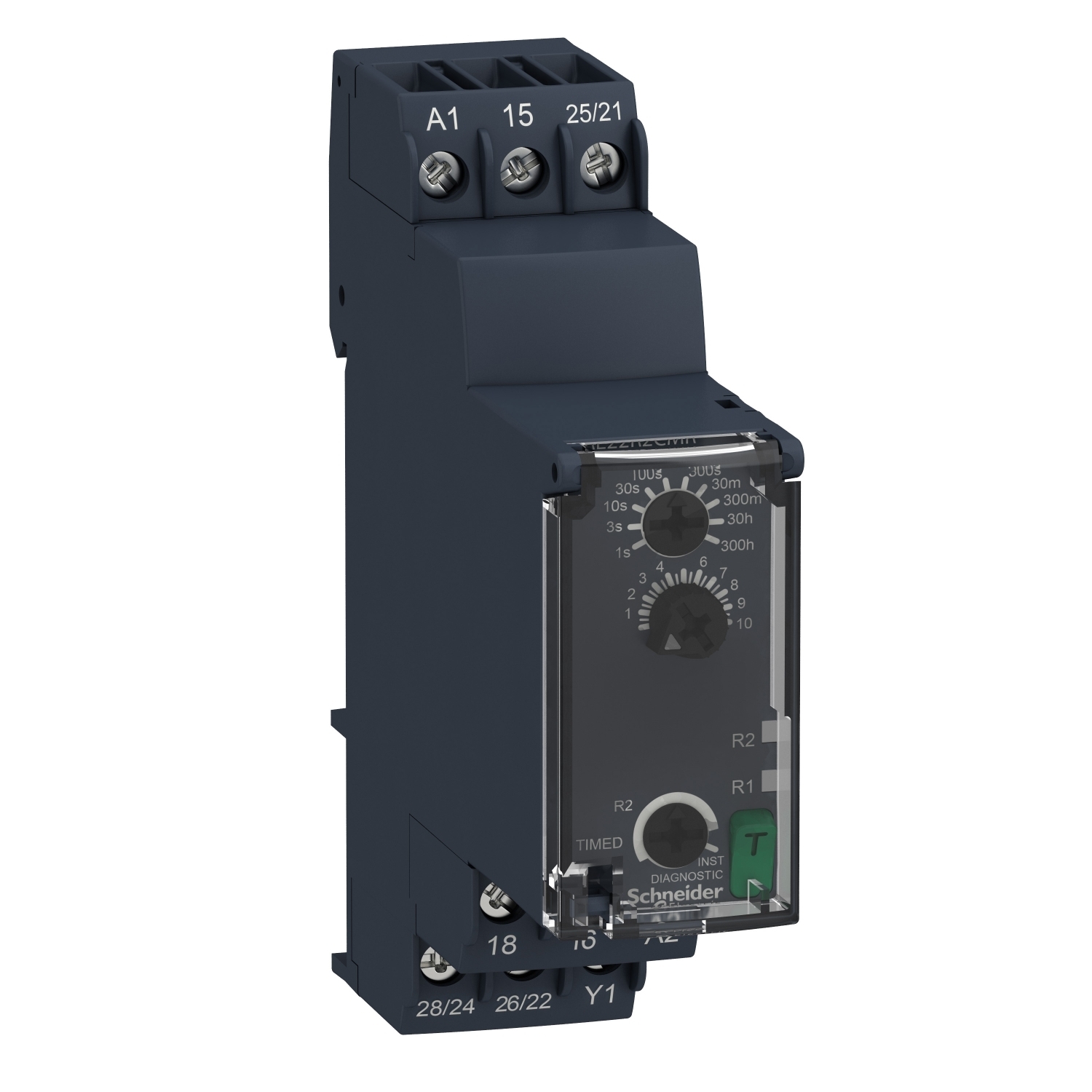 RE22R2CMR Zelio Timing Relay, 0.05 s to 300 hr Setting, 24 to 240 V AC/DC, 3NO-3NC 3 Form A/3 Form B Contact