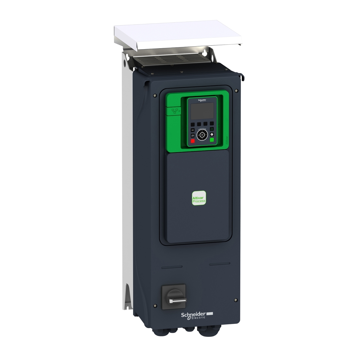 ATV650D11N4EU Altivar ATV600 3-Phase Variable Speed Drive With Disconnect Switch, 480 V, 12.5/17 A,15 hp, 10.39 in W x 12.99 in D