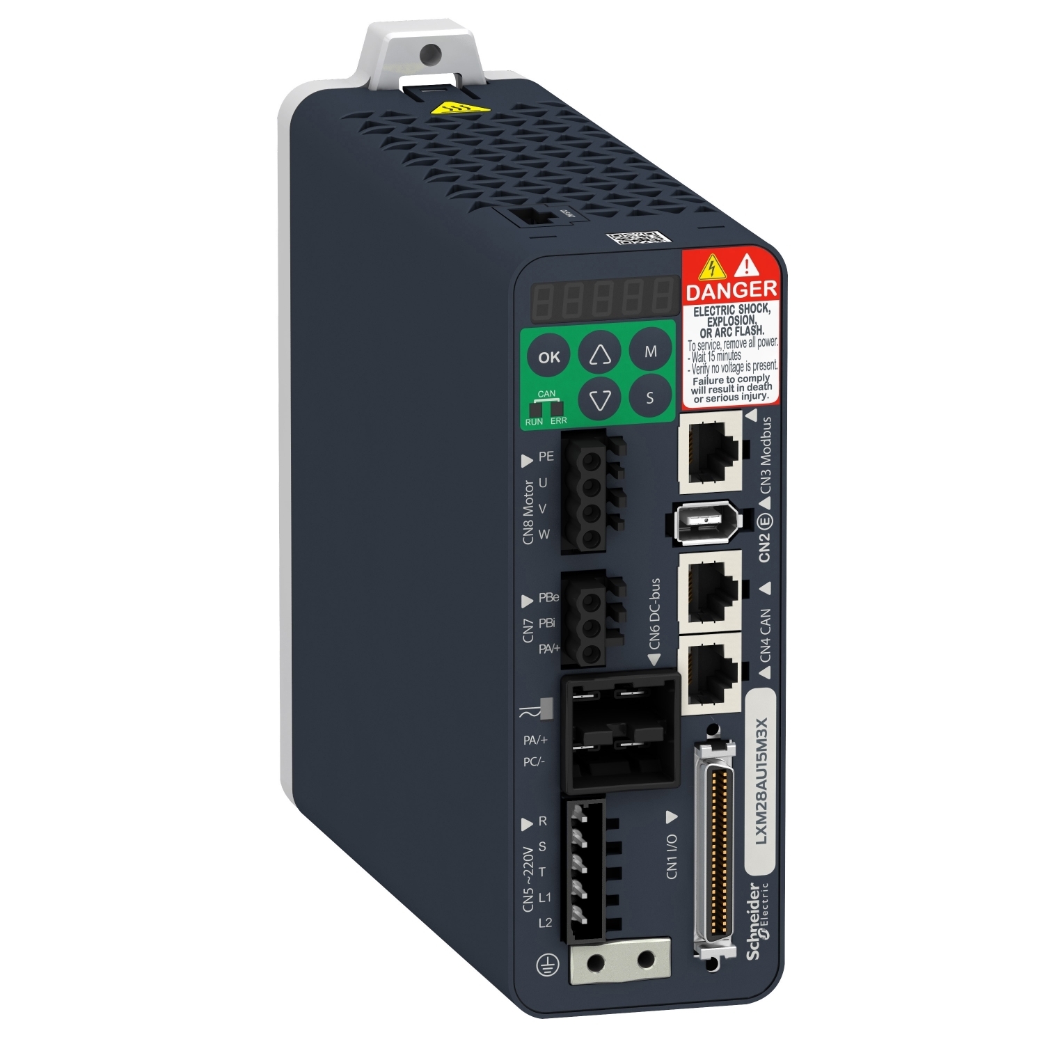 LXM28AU10M3X Lexium Motion Servo Drive, 200 to 230 V AC, 7 A at 16 kHz Continuous Output, 50/60 Hz, 1 kW at 220 V 16 kHz