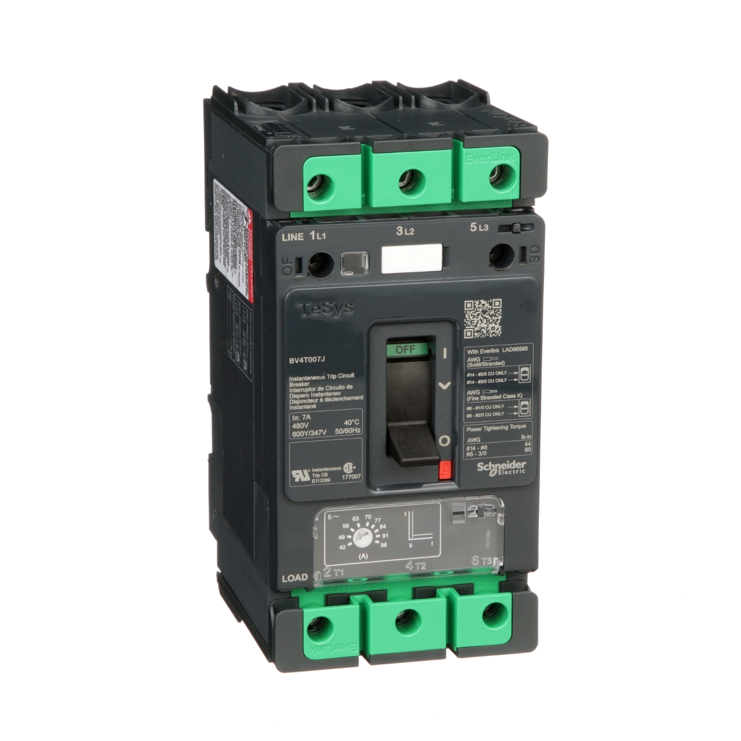 BV4T007J TESYS Series, 600Y/347 V AC, 7 A