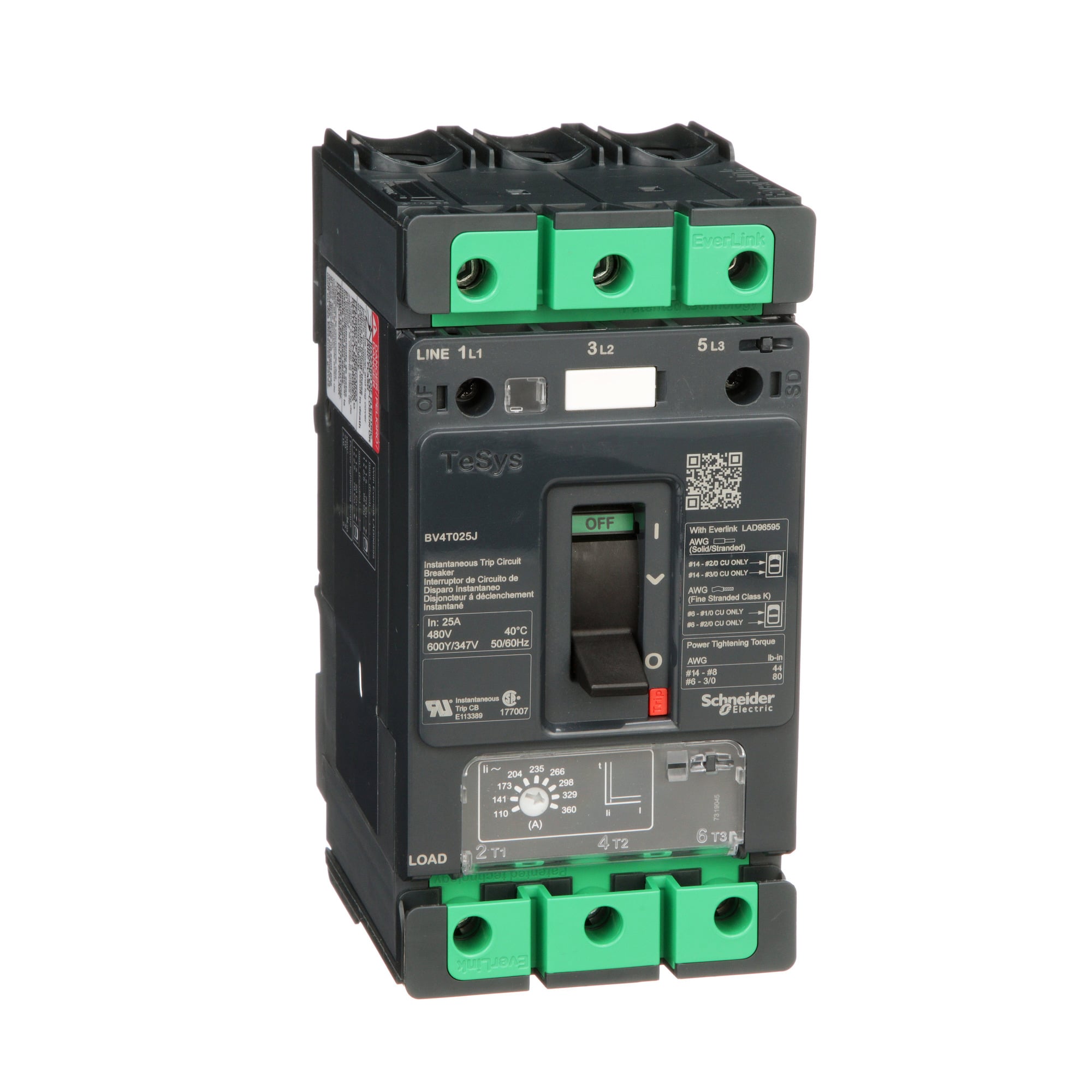 BV4T025J TESYS Series, 600Y/347 V AC, 25 A