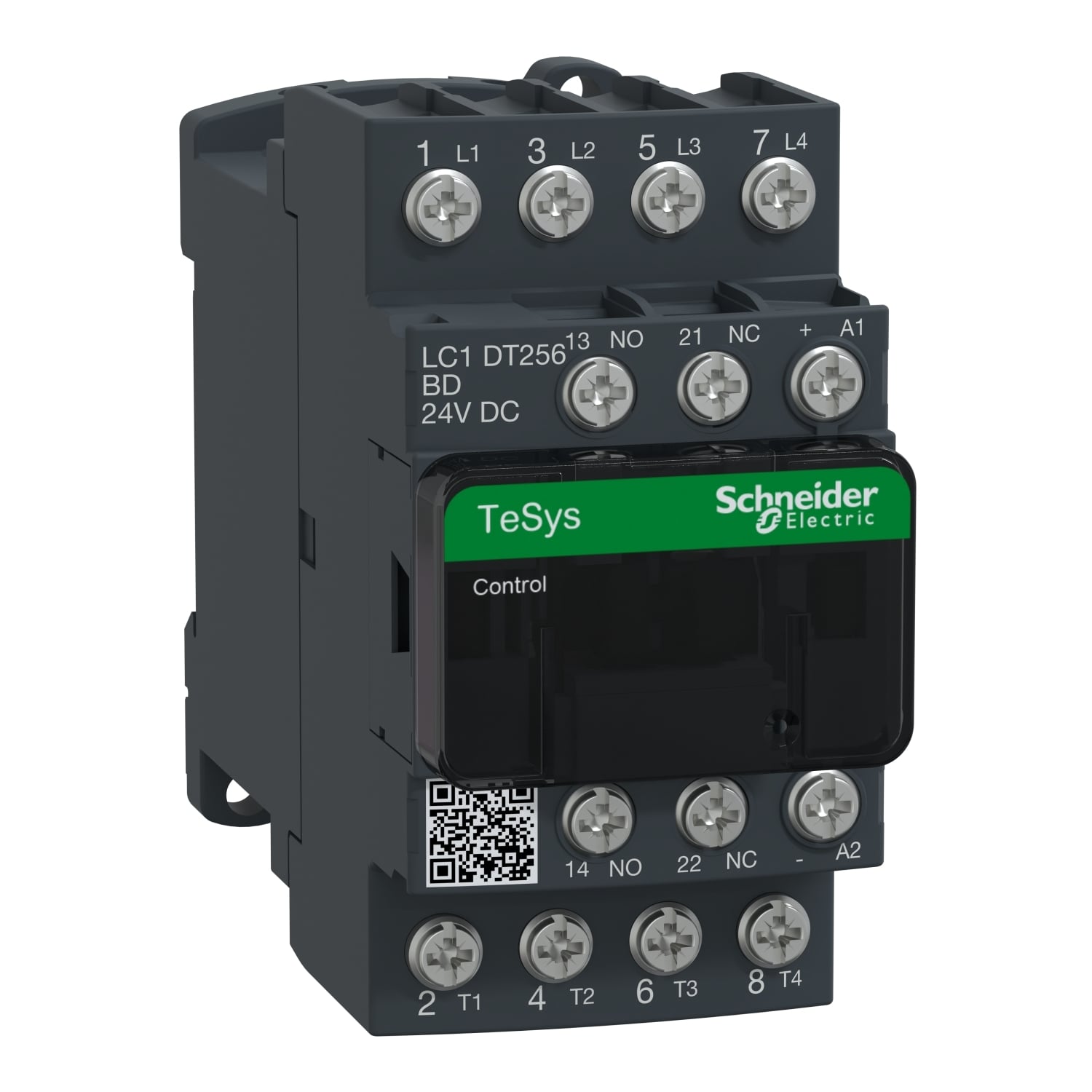 LC1DT256BD LC1D Series Contactor, 24 V DC v coil, 25 A, 4NO contact, 4 poles