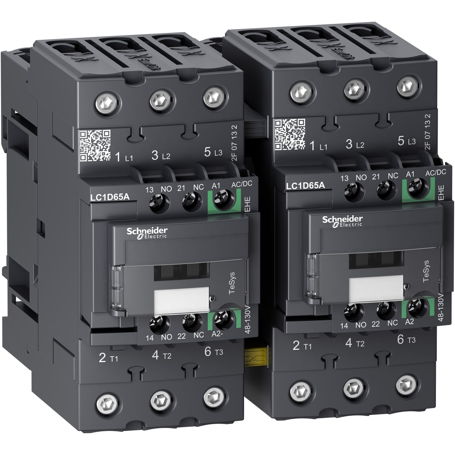 TeSys Deca reversing contactor - 3P - <= 440 V - 65 A AC-3 - 48...130 V AC/DC coil