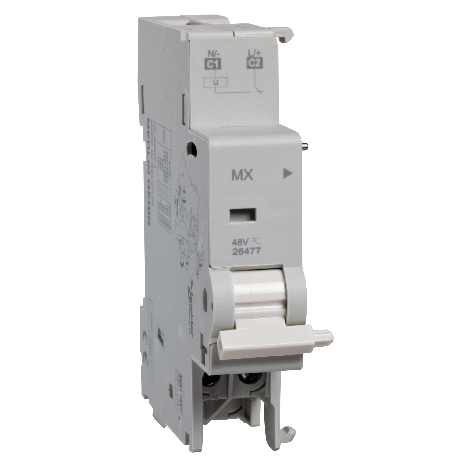 M9A26476 Breaker Shunt Trip, 110/415 VAC, 110/130 VDC, Clamp Terminal Connection, DIN Rail Mount