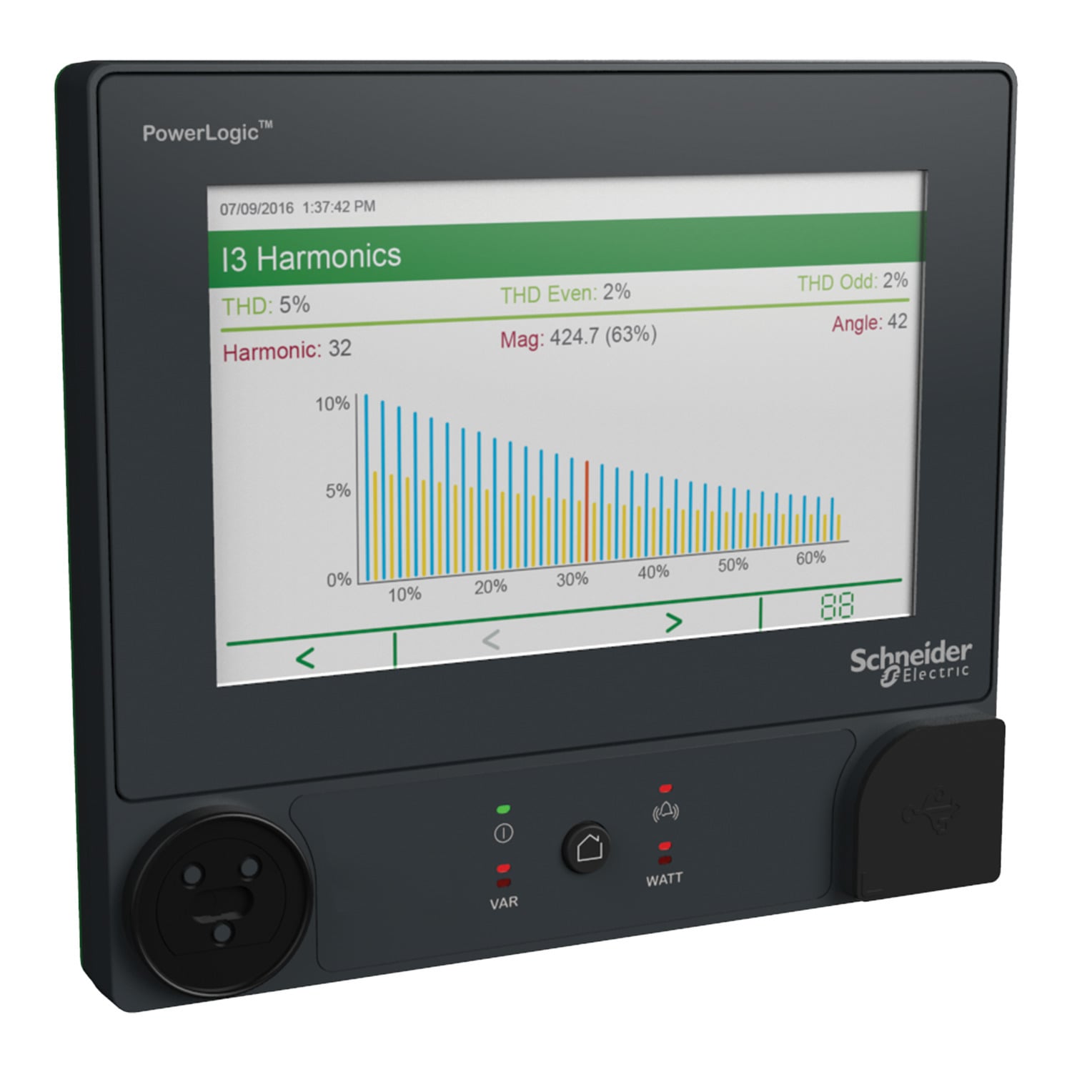 METSERD192 PowerLogic Remote Display, LCD Touchscreen Display, Surface Mounting