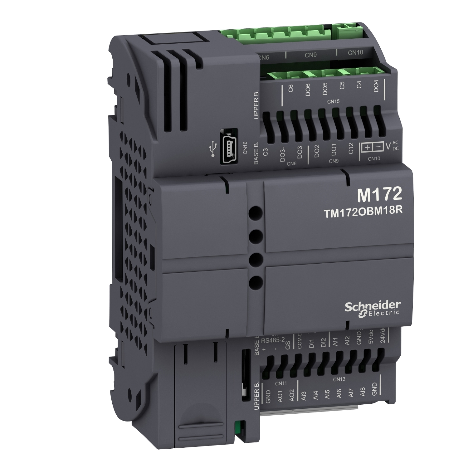 TM172OBM18R Modicon M172 Optimized Blind Modbus Logic Controller, 24 V AC/20 to 38 V DC, 18 Inputs, 18 Outputs