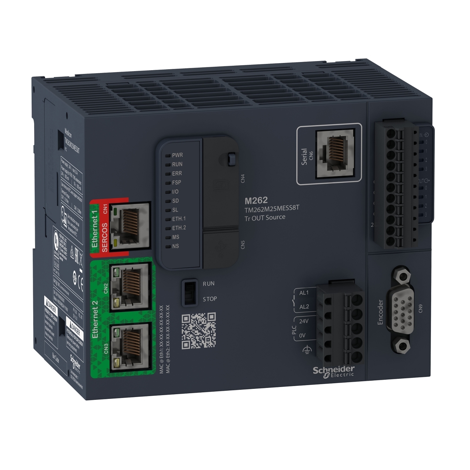 TM262M25MESS8T TM Motion Logic controller, 4 Inputs, 4 Outputs, +/- 0.1 % Accuracy