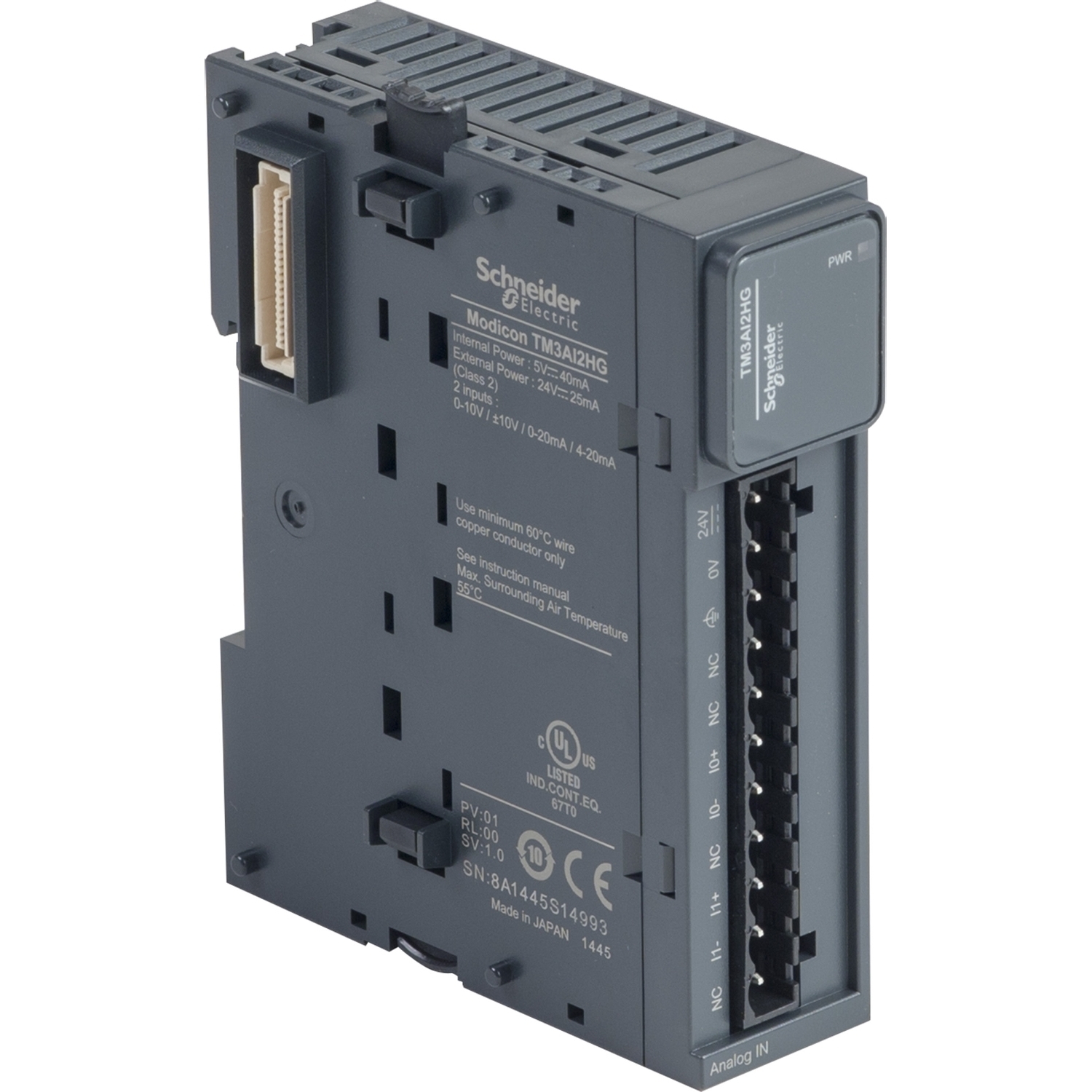 TM3AI2HG TM3 Analog Input Module, 2 Inputs, 12 bit Resolution