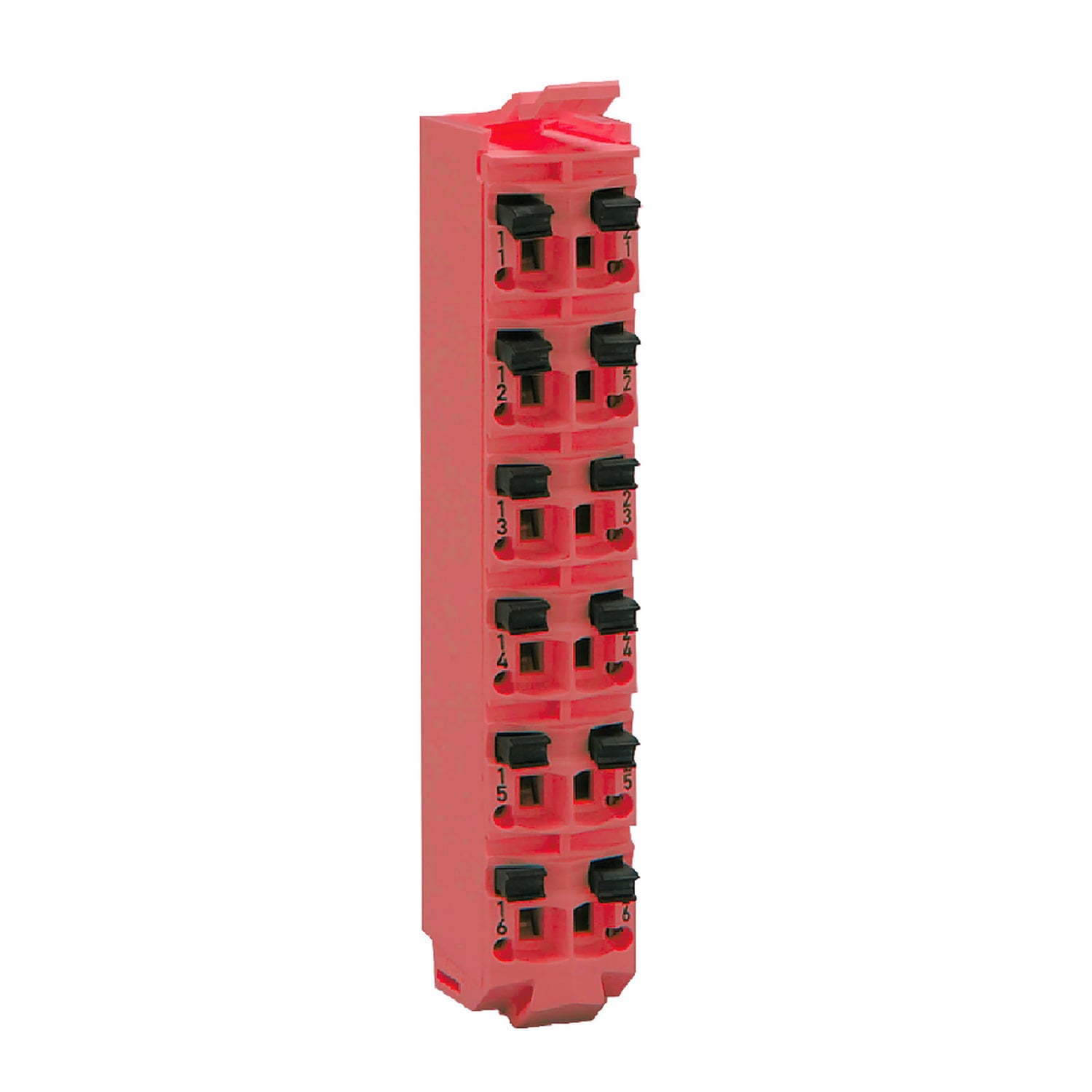 TM5ACTB52FS Safety Coded Terminal Block, For Use With Model TM5SDI, TM5SDO, TM5SDM4DTRFS and TM5SDC1FS Safety Module, 12 V DC, 10 A, Red