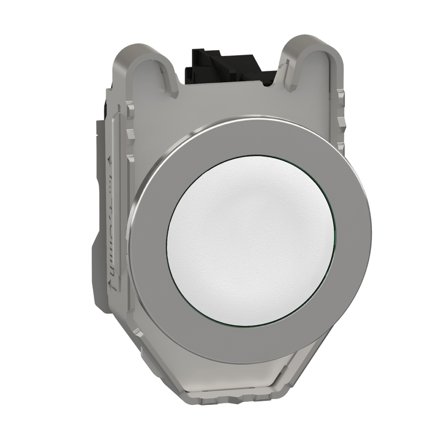 XB4FA11 Harmony Round Unmarked Pushbutton, 1.44 in W x 2.17 in D x 1.85 in H, 1NO Contact, Slow Break Contact, White