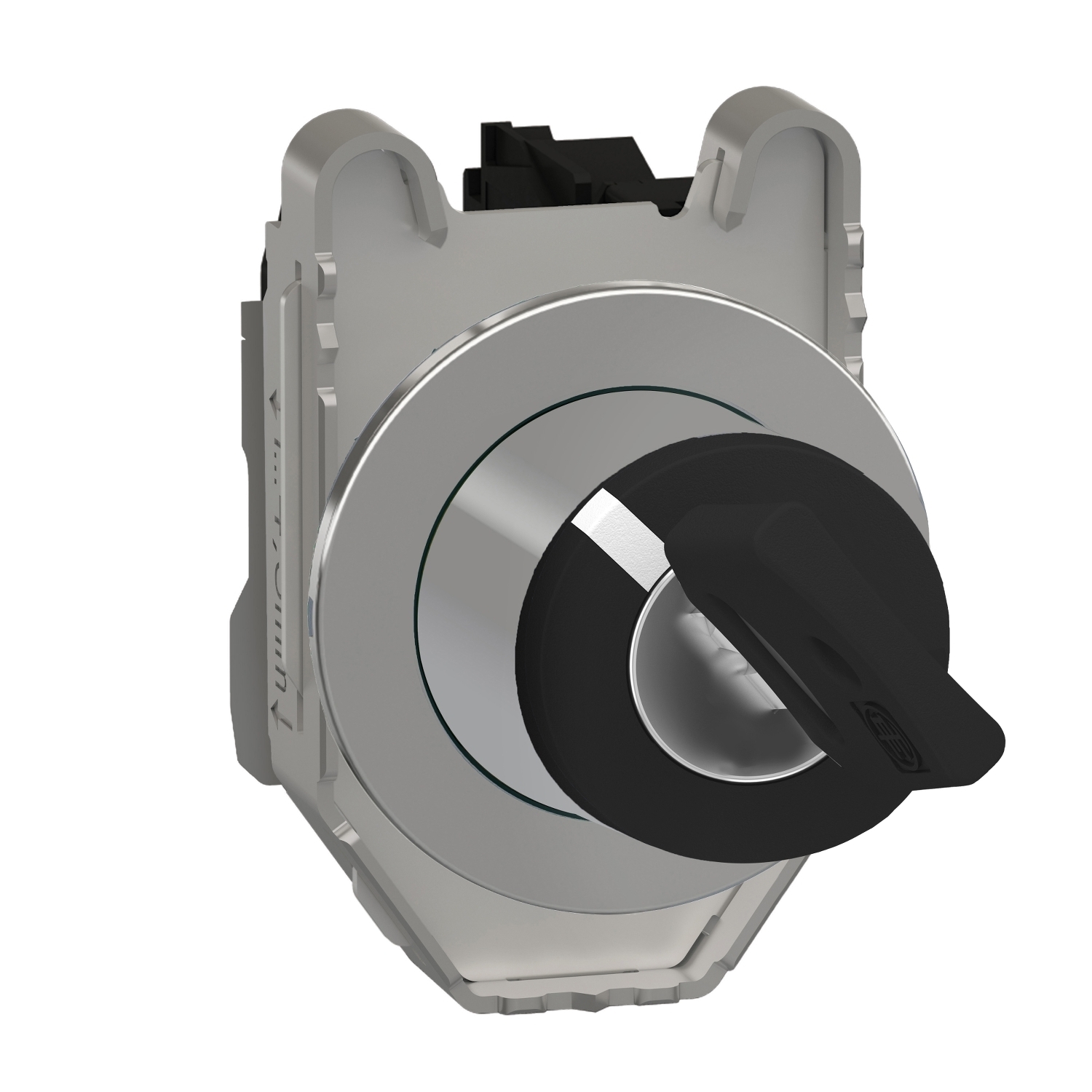 XB4FG61 Harmony XB4 Round Head Selector Switch, 30.5 mm, 1NO Contact, Slow Break Contact, Keyed Operator, Black