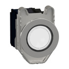 Harmony XB4, Illuminated push button flush mounted, metal, white, 30, integral LED, 24 V AC/DC 1 NO + 1 NC