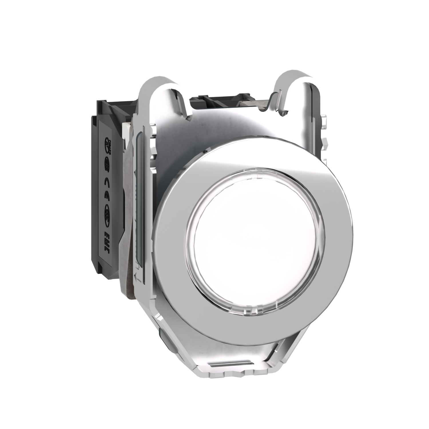XB4FW31B5 Harmony Illuminated Round Pushbutton Complete Unit, 1.2 in Dia x 1.44 in W x 2.17 in D x 1.85 in H, 1NO-1NC Contact, Slow Break Contact