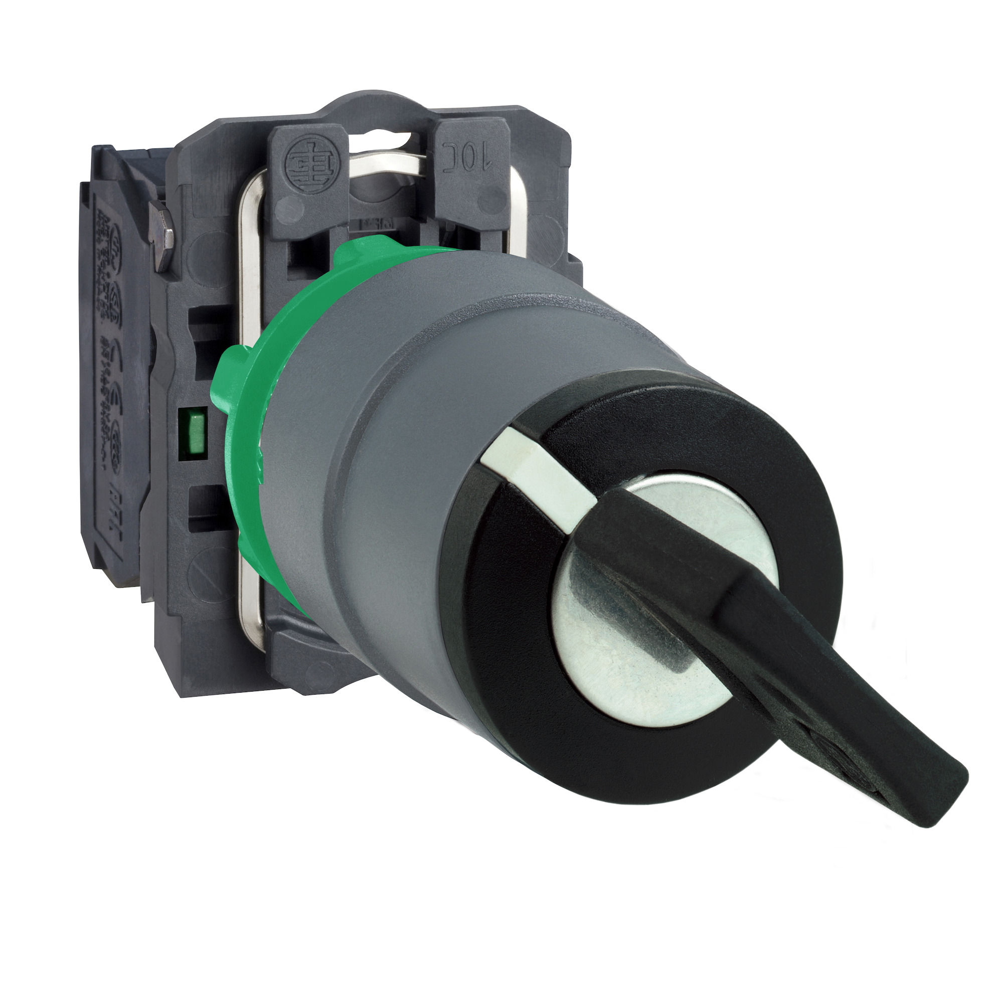 XB5AG61C0 Harmony XB5 Round Head Selector Switch, 22 mm, 1NO Contact, Slow Break Contact, Keyed Operator, Gray