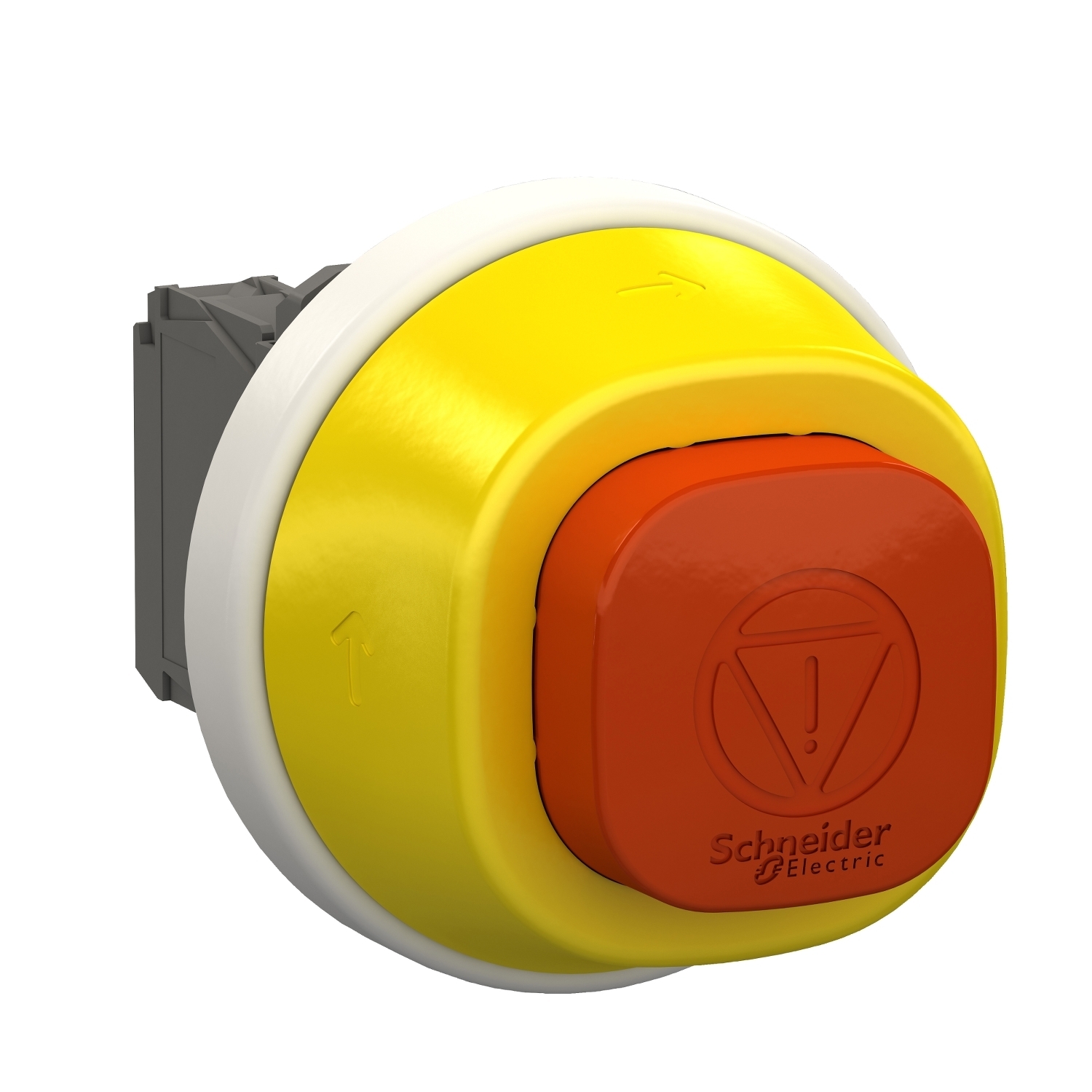 XB5AS84W3B5 Harmony Illuminated Round Pushbutton Complete Unit, 0.87 in Dia x 2.36 in W x 3.35 in D x 2.36 in H, 1NO-1NC Contact, Slow Break Contact