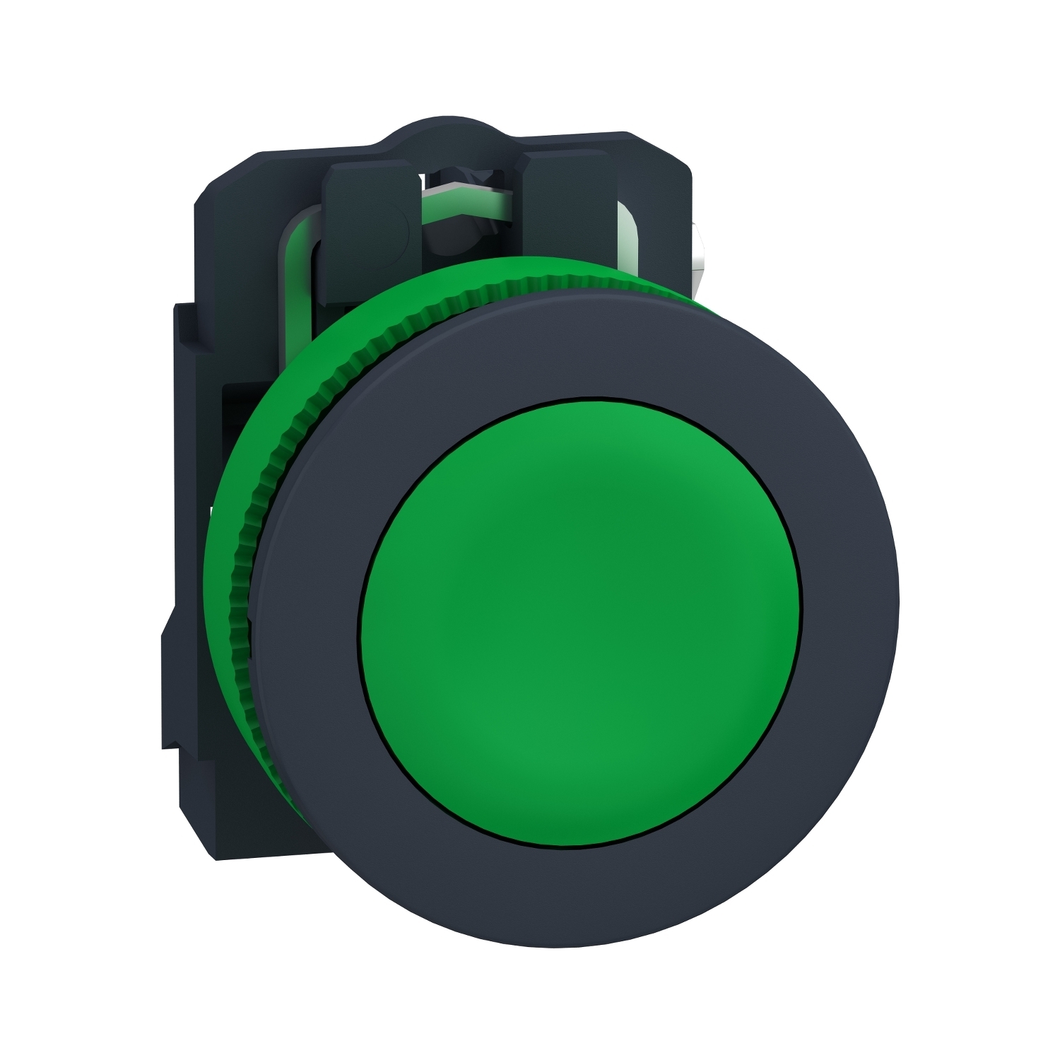 XB5FA31 Harmony Round Unmarked Pushbutton, 1.44 in W x 1.44 in D x 1.65 in H, 1NO Contact, Slow Break Contact, Green