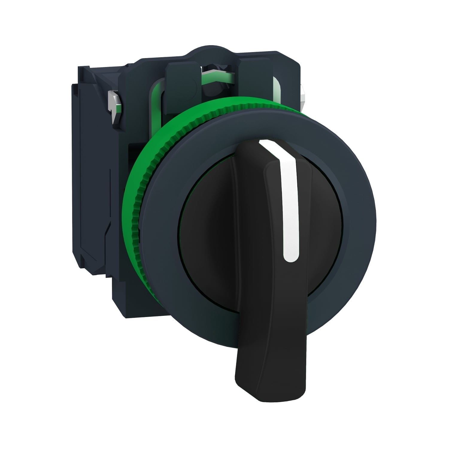 XB5FJ53 Harmony XB5 Round Head Selector Switch, 30 mm, 2NO Contact, Slow Break Contact, Long Lever Operator, Black