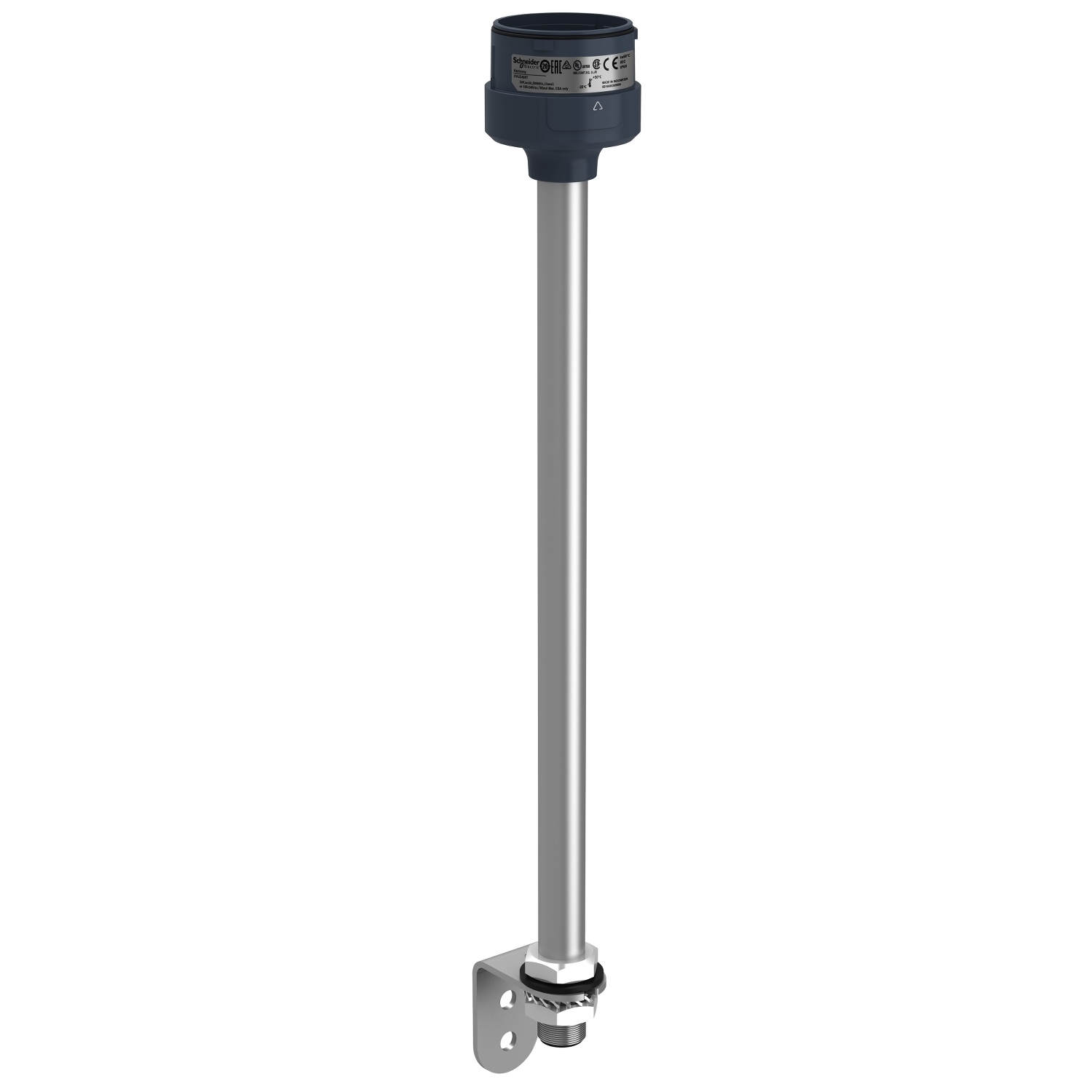 XVUZ400T Harmony XVU Metallic Fixing Mounting Bracket With 400 mm Aluminum Pole, 60 mm Dia x 450 mm L, For Use With Modular Tower Light, ABS/Aluminum/Polycarbonate, Black