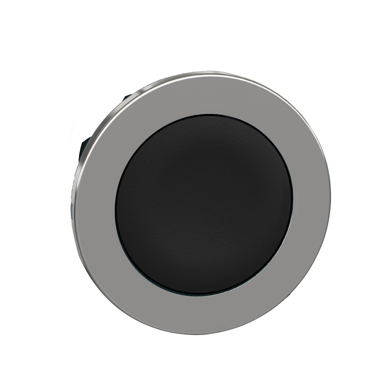 ZB4FA2 Harmony Flush Mount Pushbutton Head, 1.2 in, Round Shape, Chromium Plated Metal, Black