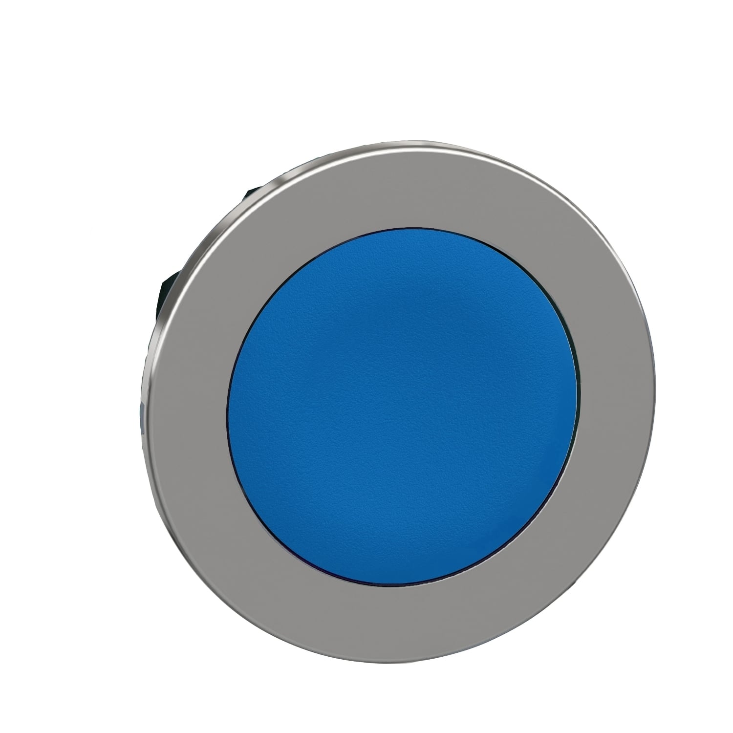 ZB4FA6 Harmony Flush Mount Pushbutton Head, 1.2 in, Round Shape, Chromium Plated Metal, Blue