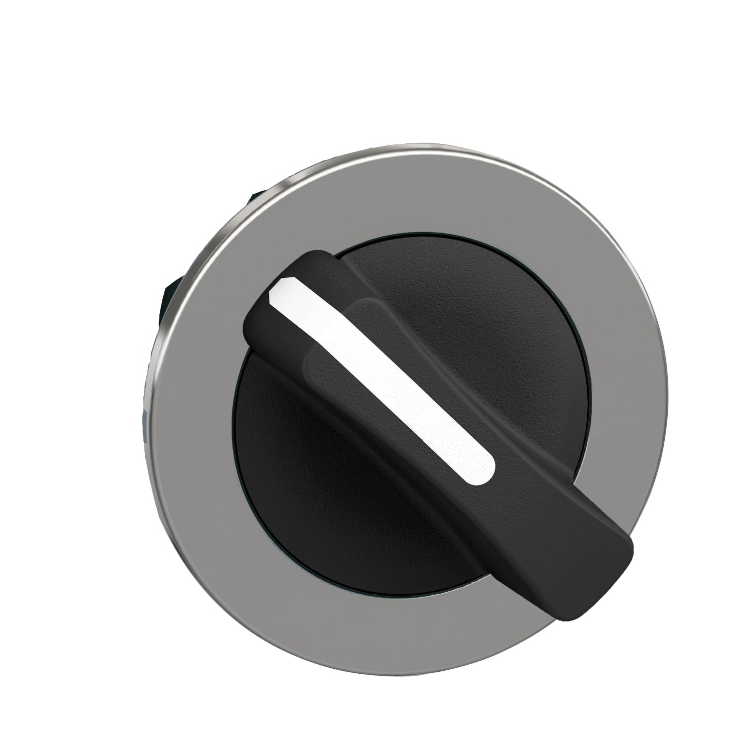 ZB4FD2 Harmony 2-Position 90 deg Flush Mount Selector Switch Head, 1.2 in, Round Shape, Chromium Plated Metal, Black