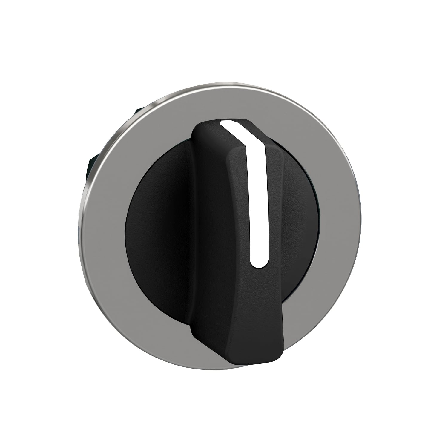 ZB4FD3 Harmony 3-Position +/-45 deg Flush Mount Selector Switch Head, 1.2 in, Round Shape, Chromium Plated Metal, Black