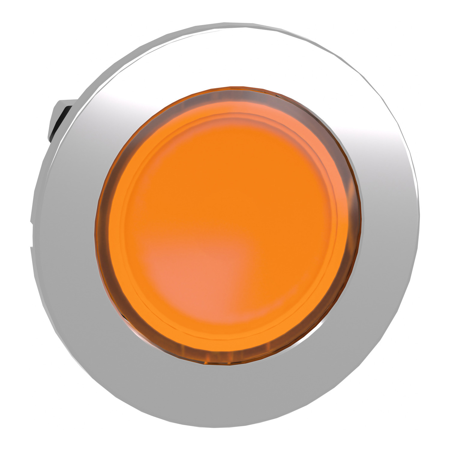 ZB4FW353 Harmony Flush Mount Illuminated Pushbutton Head, 1.2 in, Round Shape, Chromium Plated Metal, Orange