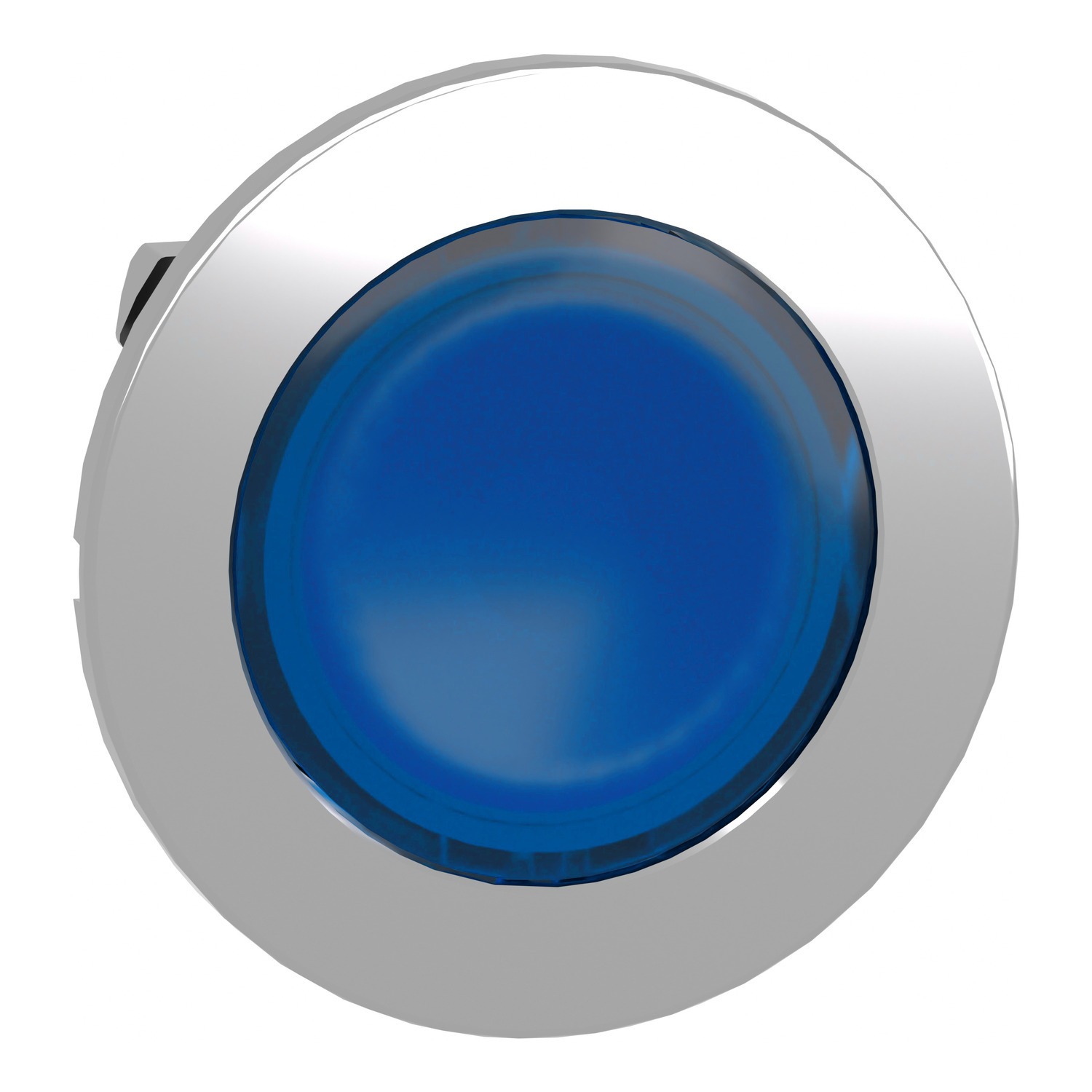 ZB4FW363 Harmony Flush Mount Illuminated Pushbutton Head, 1.2 in, Round Shape, Chromium Plated Metal, Blue