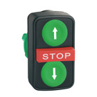 Head for triple headed push button, Harmony XB5, XB4, green flush/red projecting/green flush pushbutton 22 mm with marking