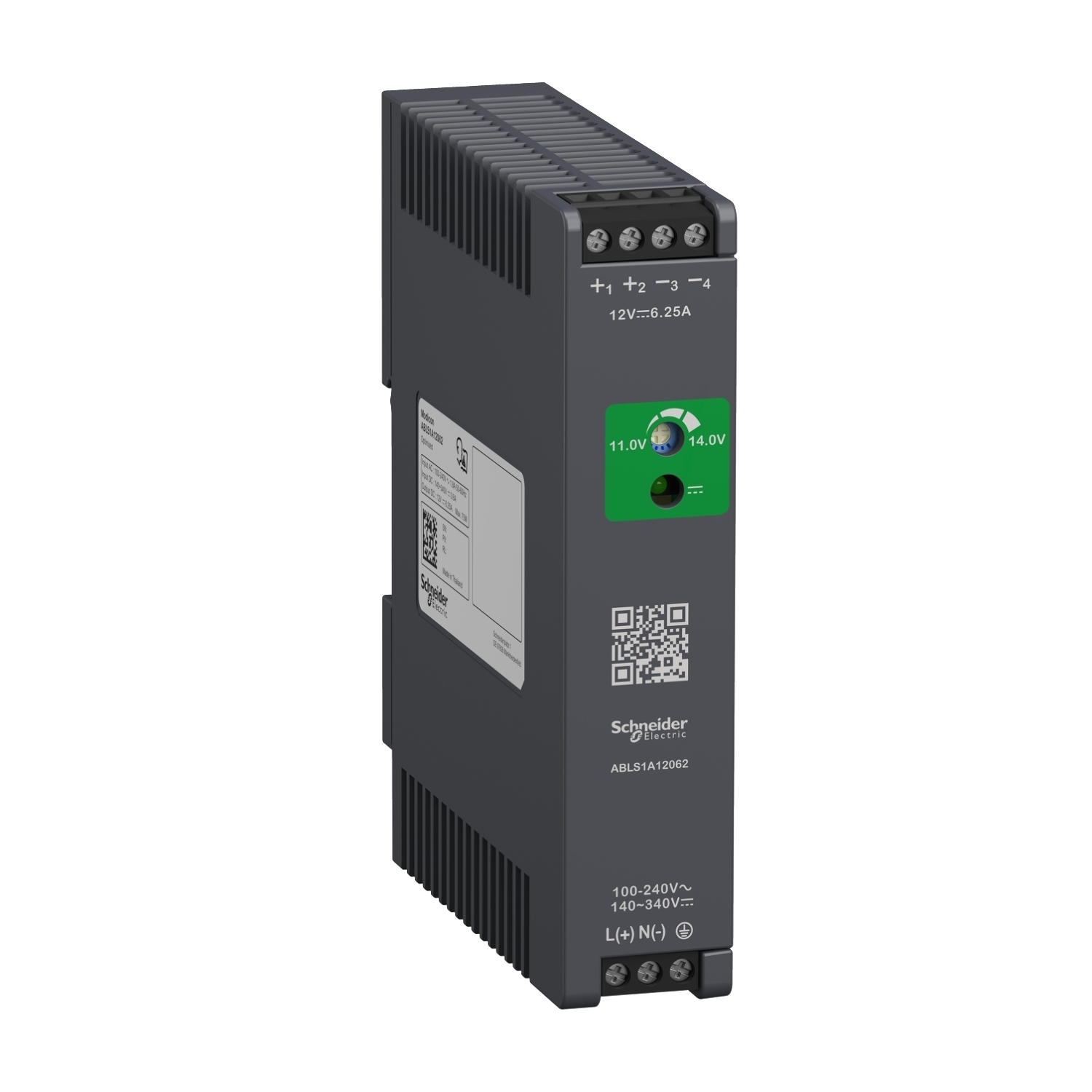 ABLS1A12062, 100 to 240 V AC,140 to 340 V DC input, 12 VDC output, 16 W power rating, 6.2 A