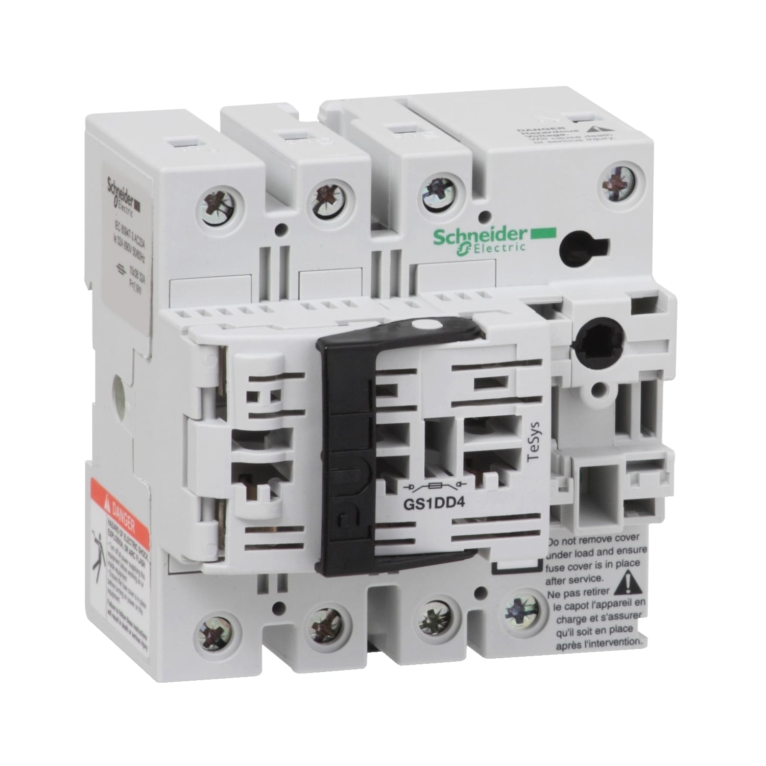 GS1DD4 Switch Disconnector Fuse, 20 A, 4NO 4 Form A Contact, 3 Poles
