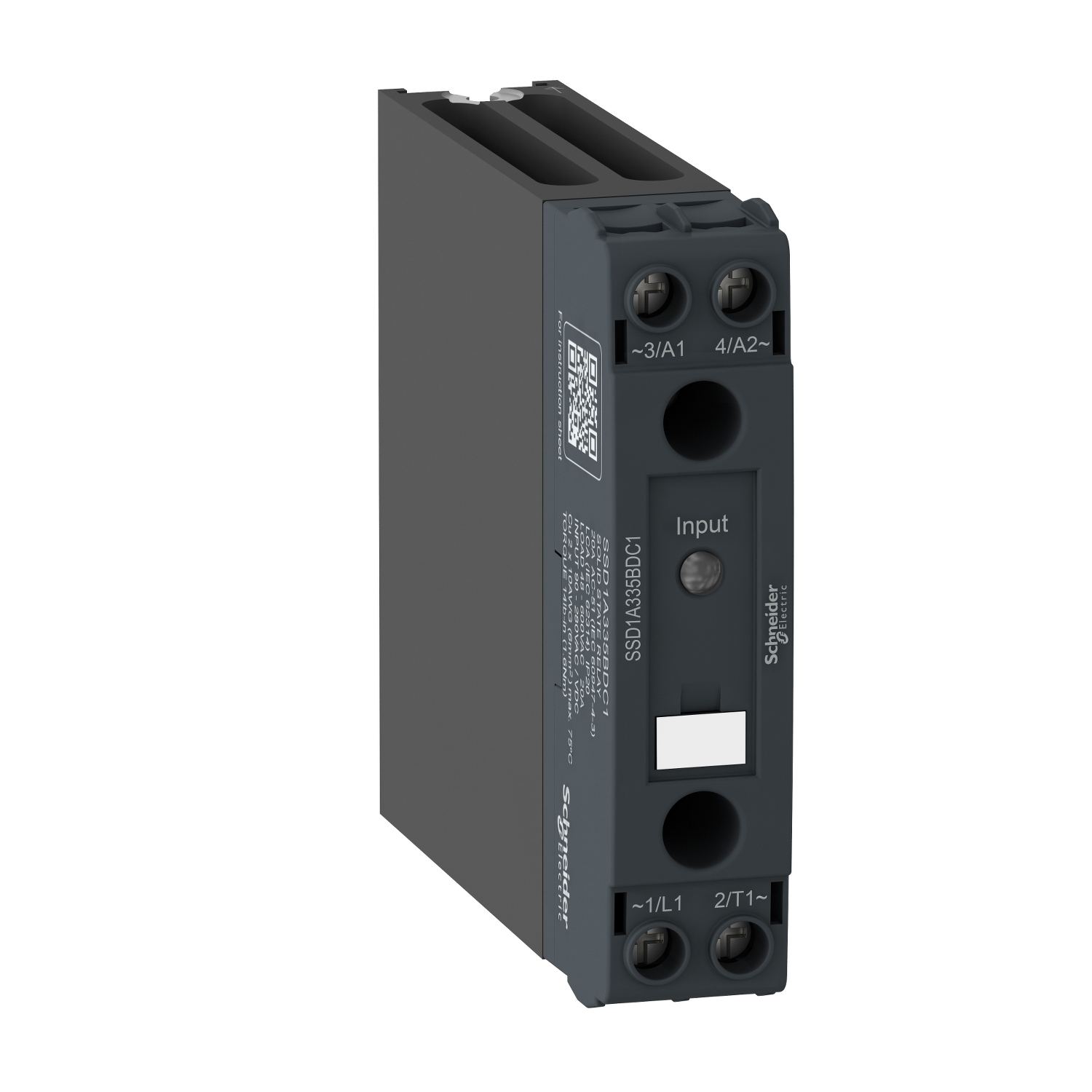 SSD1A335BDC1 Zelio 1-Channel 1-Phase Zero Voltage Switching Solid State Relay With Green LED, 35 A, 1NO 1 Form A Contact, 4 to 32 V AC Control/48 to 600 V AC Load V Coil