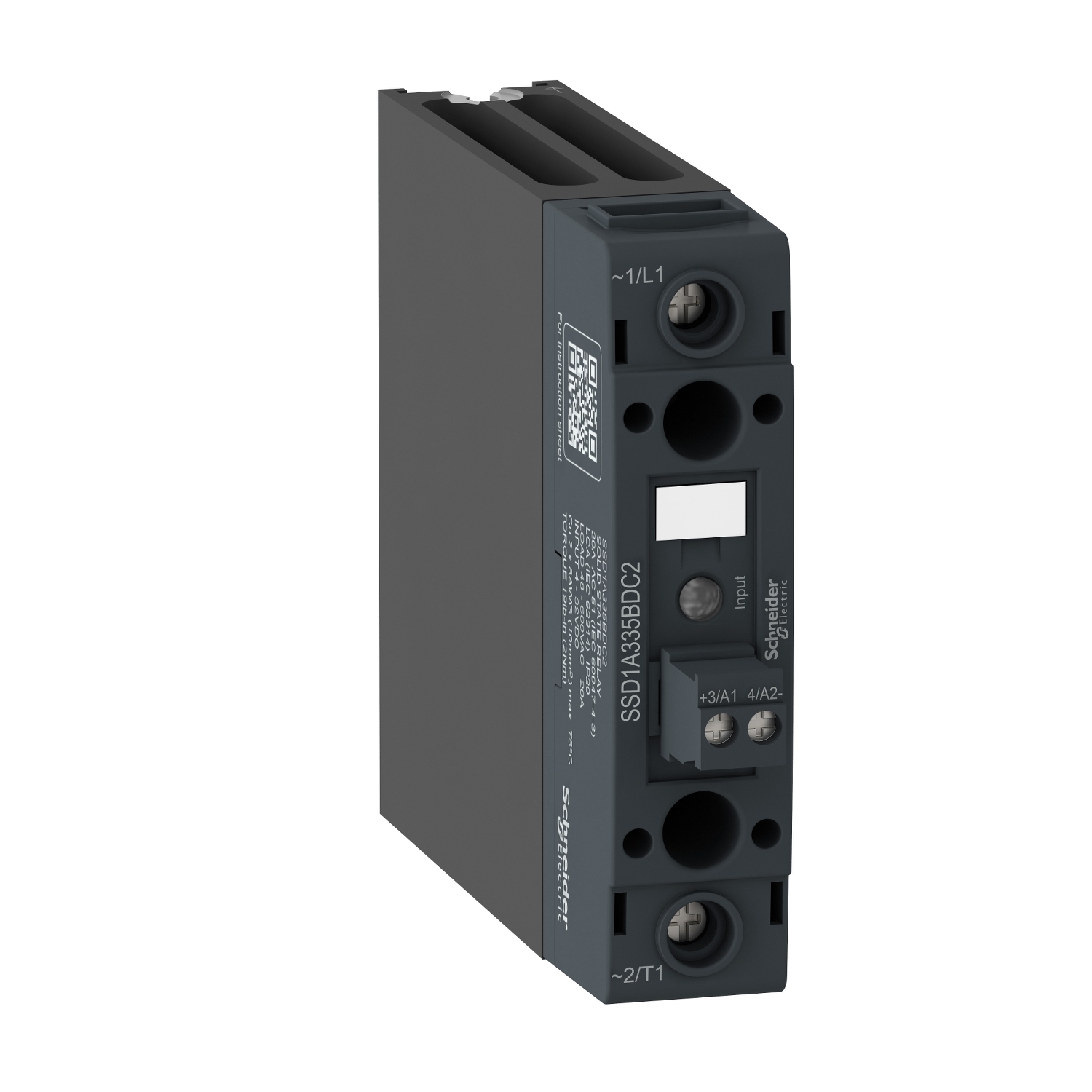 SSD1A335BDC2 Zelio 1-Channel 1-Phase Zero Voltage Switching Solid State Relay With Green LED, 35 A, 1NO 1 Form A Contact, 4 to 32 V AC Control/48 to 600 V AC Load V Coil