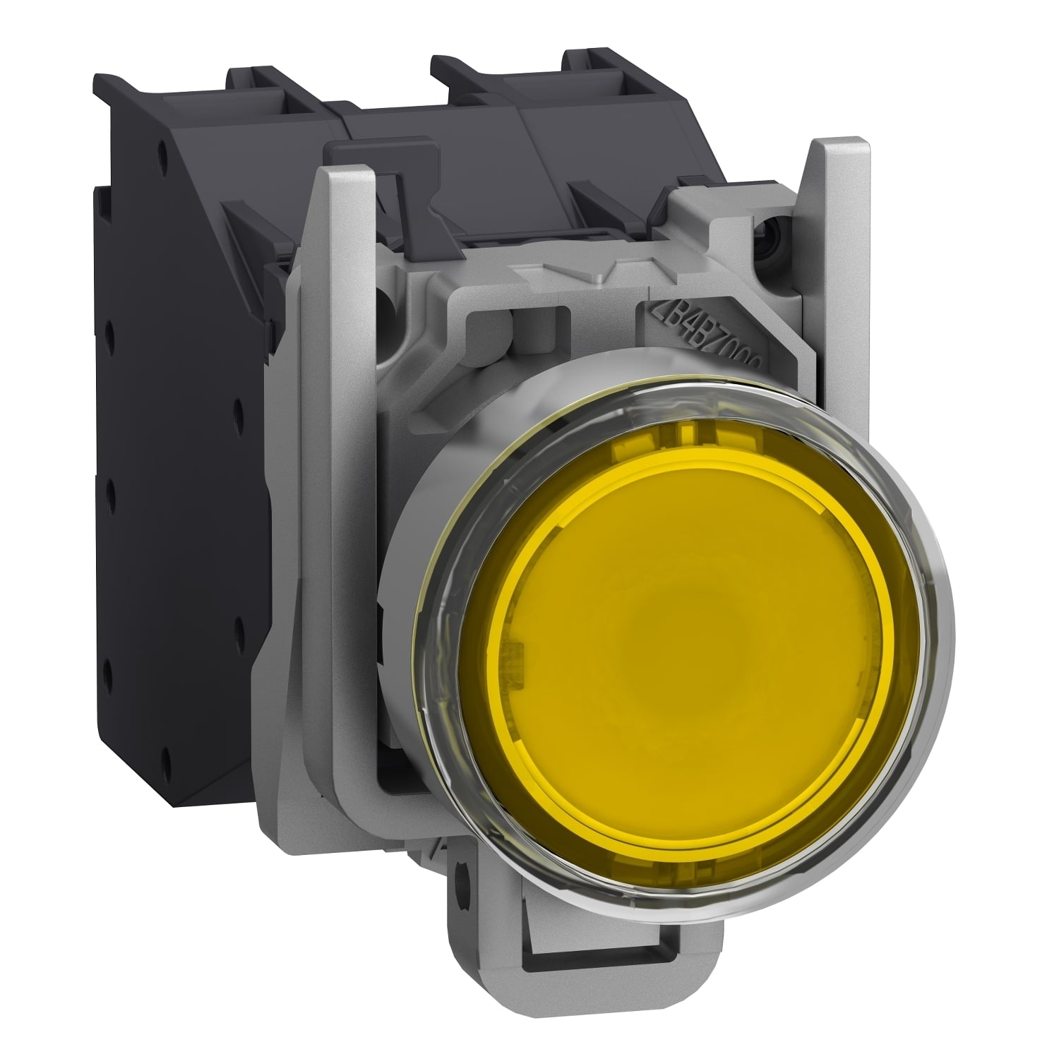 XB4BP583BM5GEX Harmony XB4 Series Flush, 1.18 in H x 1.82 in W x 2.83 in D x 0.87 in Dia, 1NO contact operator, Yellow