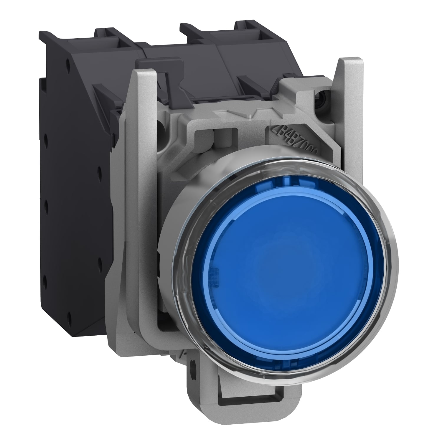 XB4BP683BM5GEX Harmony XB4 Series Flush, 1.18 in H x 1.82 in W x 2.83 in D x 0.87 in Dia, 1NO contact operator, Blue