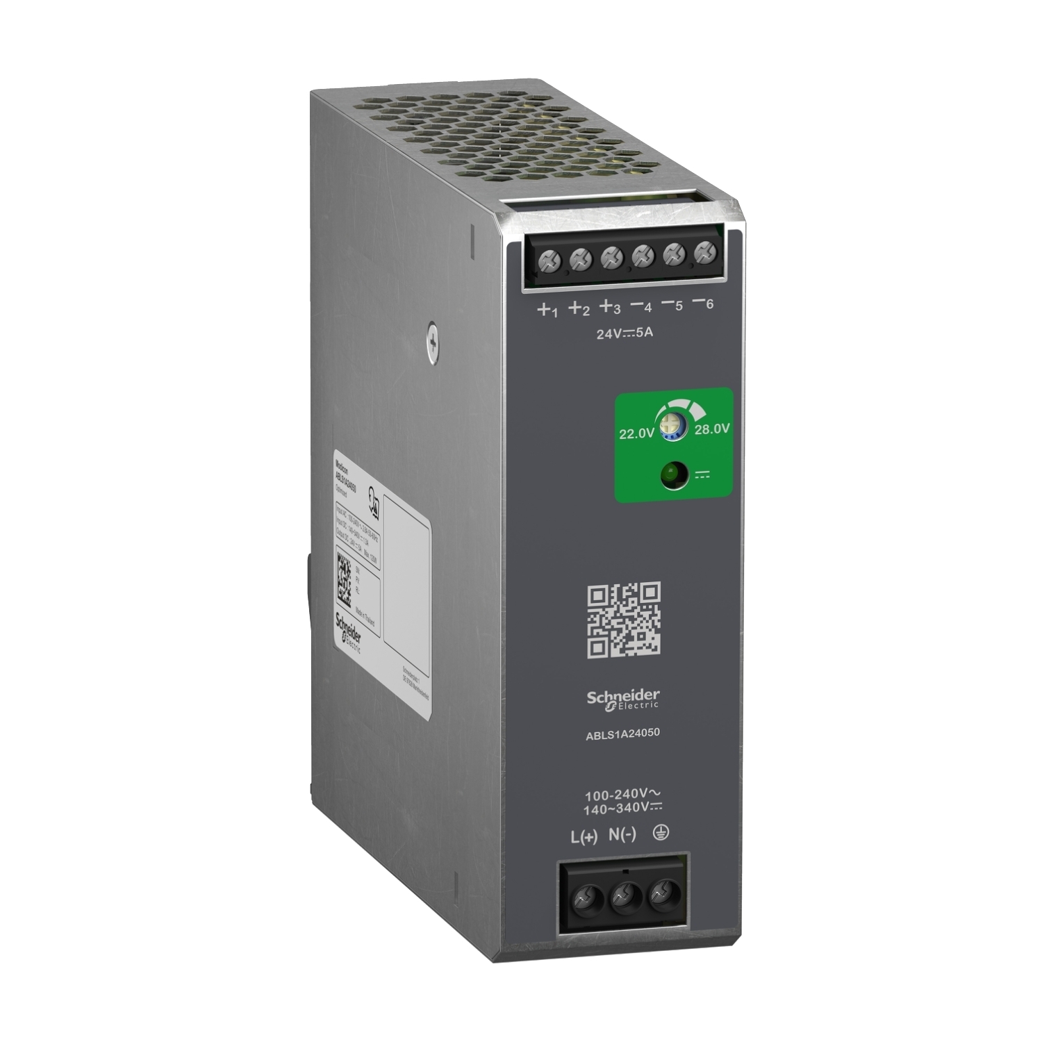 ABLS1A24050, 100 to 240 V AC,140 to 340 V DC input, 24 VDC output, 25 W power rating, 5 A