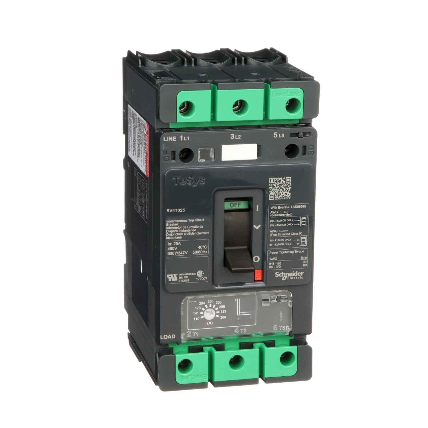 BV4T025D TESYS Series, 600Y/347 V AC, 25 A