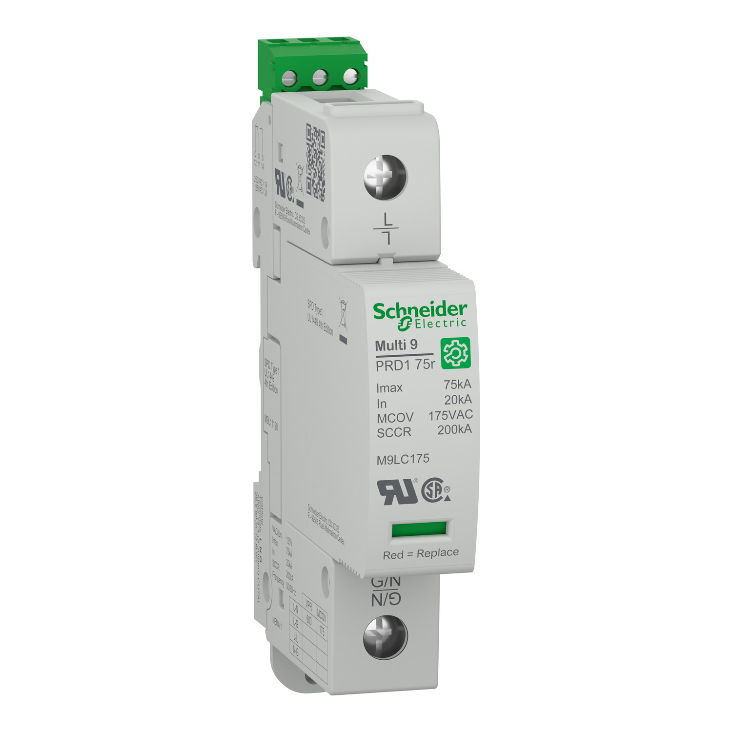 M9L11120 Multi 9 Surge Arrester, 20 kA, 1 poles, 200 kA sccr