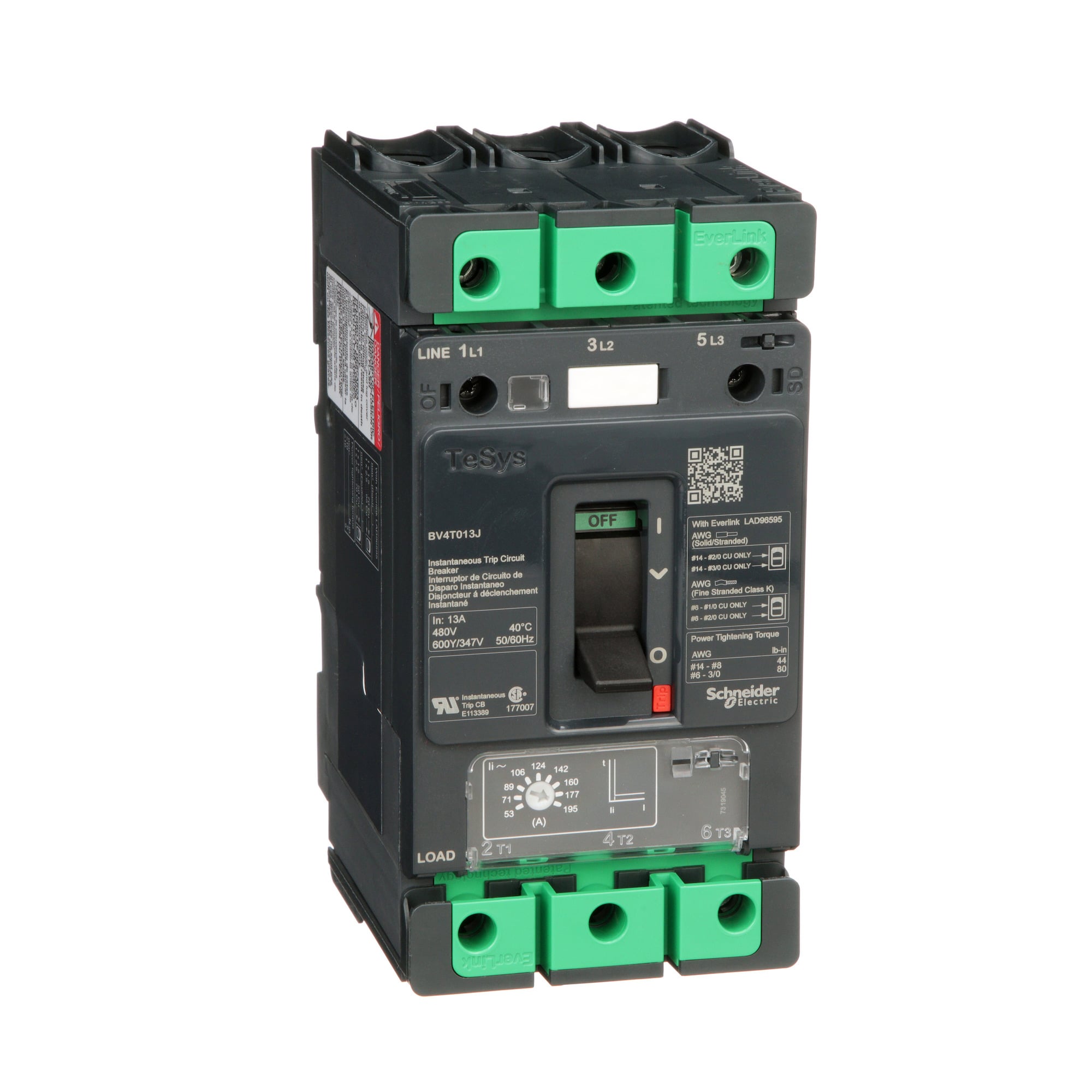 BV4T013J TESYS Series, 600Y/347 V AC, 13 A
