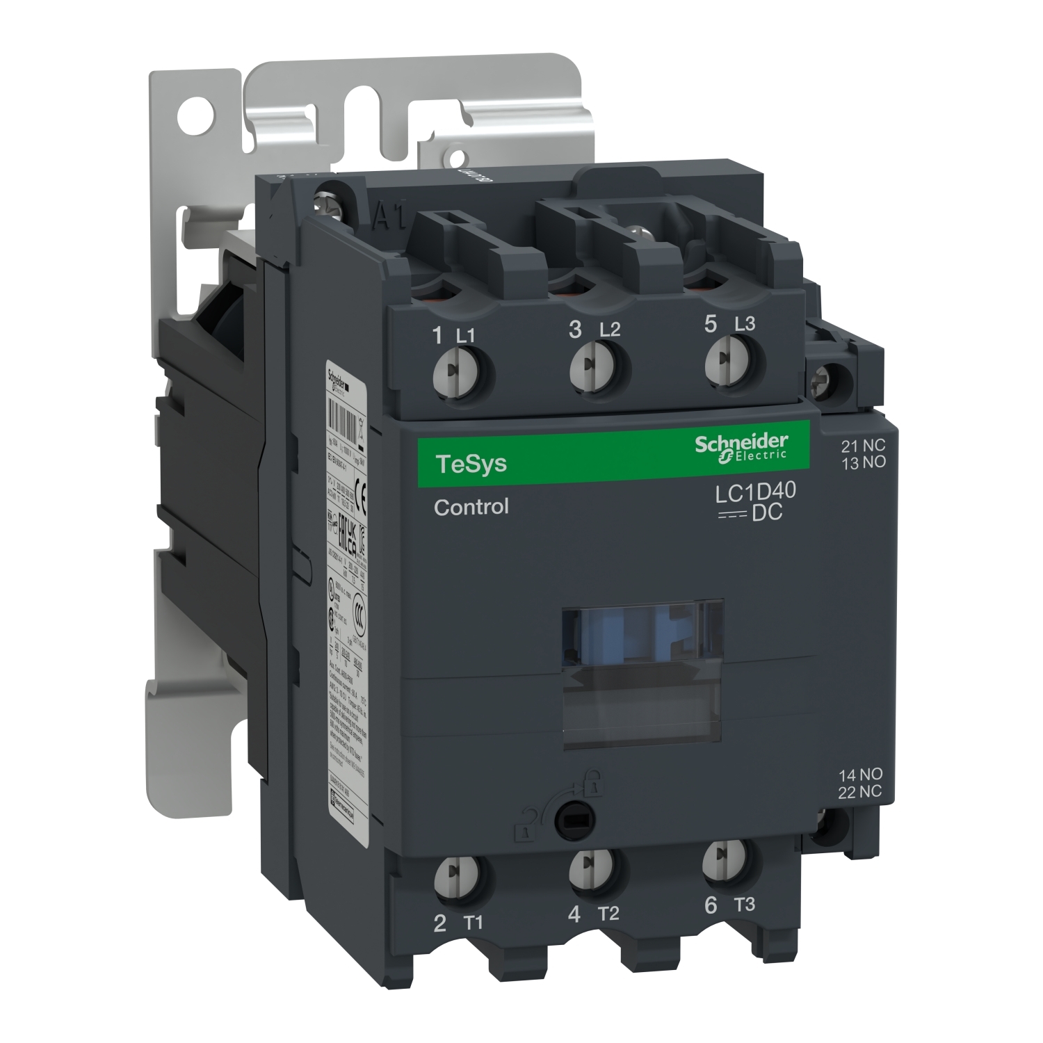 LC1D40BD D-Line LC1D Contactor, 24 V DC V Coil, 10 A, 3NO Contact, 3 Poles