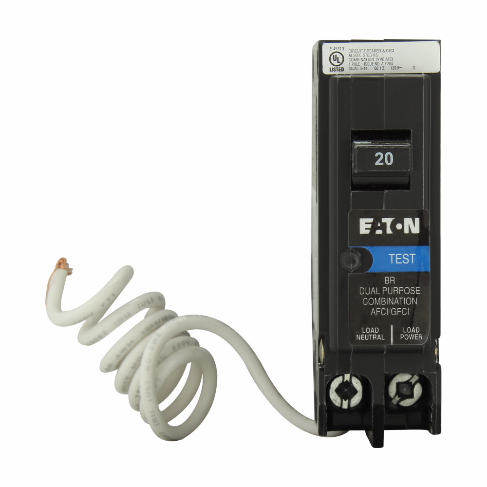 BRN120DF Circuit Breaker, 20 Amp, 1 Pole, 120/240V