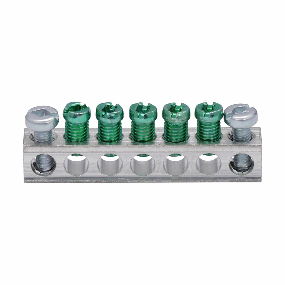 GBKP5P Plug-On Neutral Grounding Bar, 2.39 in L, 5 Terminals, For Use With Type CH Loadcenters and Circuit Breakers