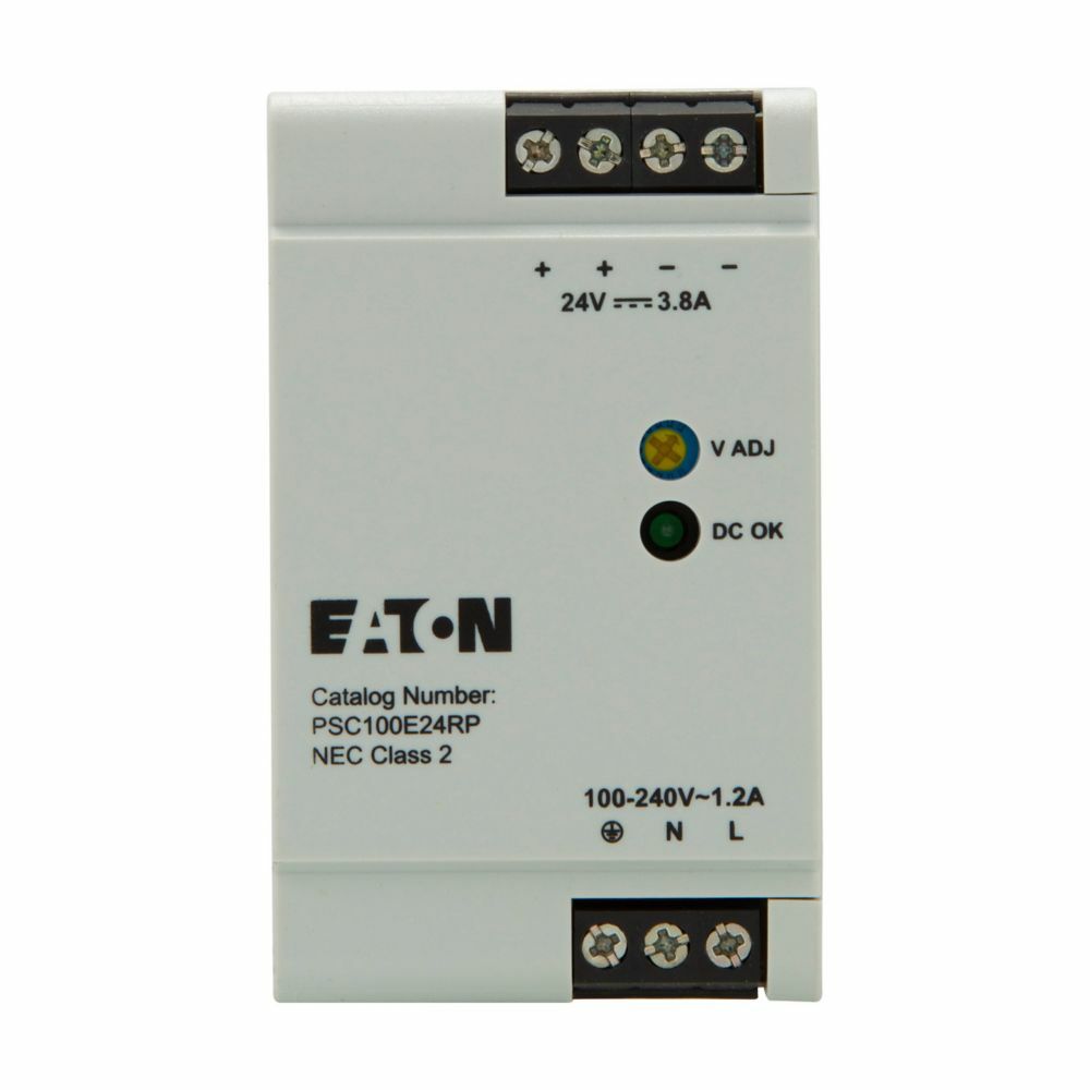 PSC50E24RP 1-Phase Compact Power Supply, 100 to 240 V AC Input, 24 VDC Output, 50 W Power Rating, 2.1 A, DIN Rail Mount