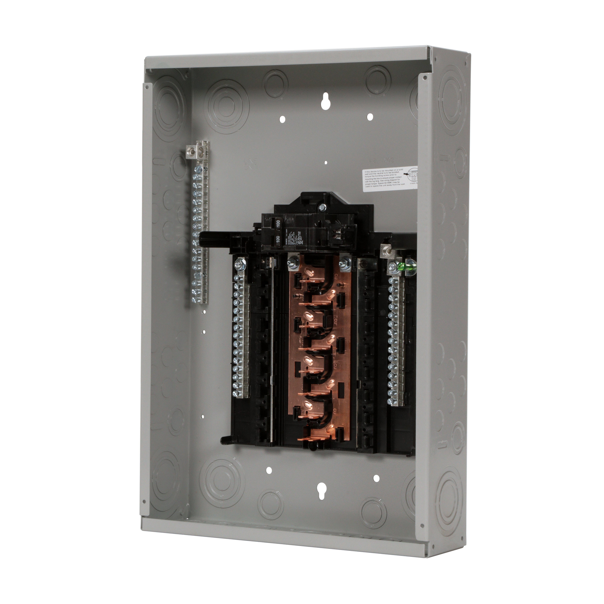 PN1632B1100C SpeedFax Pro PN Series 1-Phase Assembled Convertible Low Voltage Main Breaker Load Center With Copper Bus Bar and Gray Combination Trim, 120/240 V AC, 100 A, 22 kAIC Interrupt