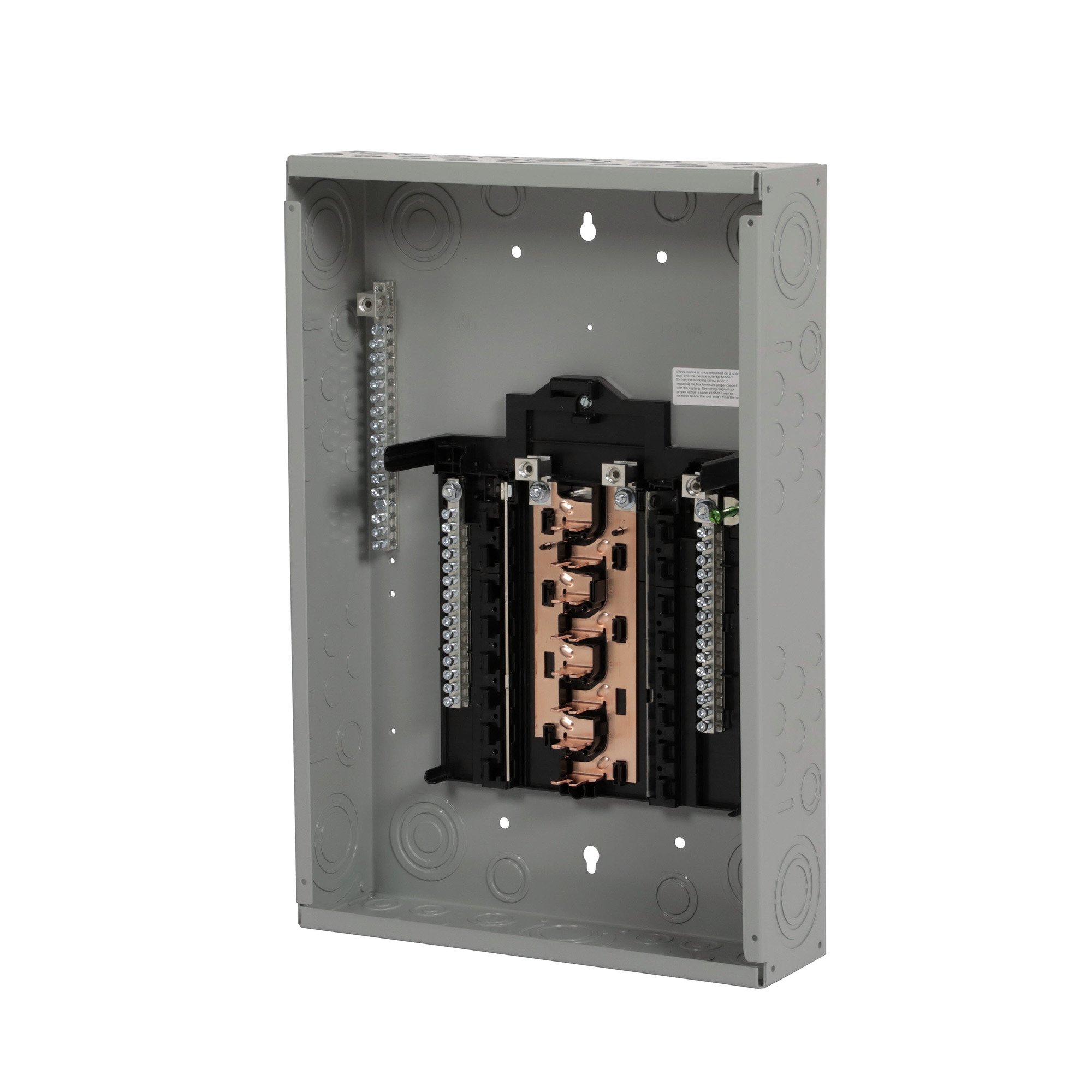 PN1632L1125C SpeedFax Pro PN Series 1-Phase Assembled Convertible Low Voltage Main Lug Load Center With Copper Bus Bar and Gray Combination Trim, 120/240 V AC, 125 A, 100 kAIC Interrupt