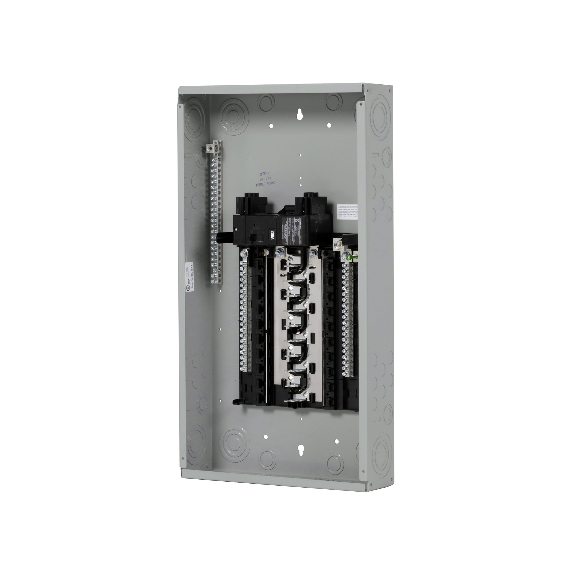 PN2040B1200C SpeedFax Pro PN Series 1-Phase Assembled Convertible Low Voltage Main Breaker Load Center With Copper Bus Bar and Gray Combination Trim, 120/240 V AC, 200 A, 22 kAIC Interrupt