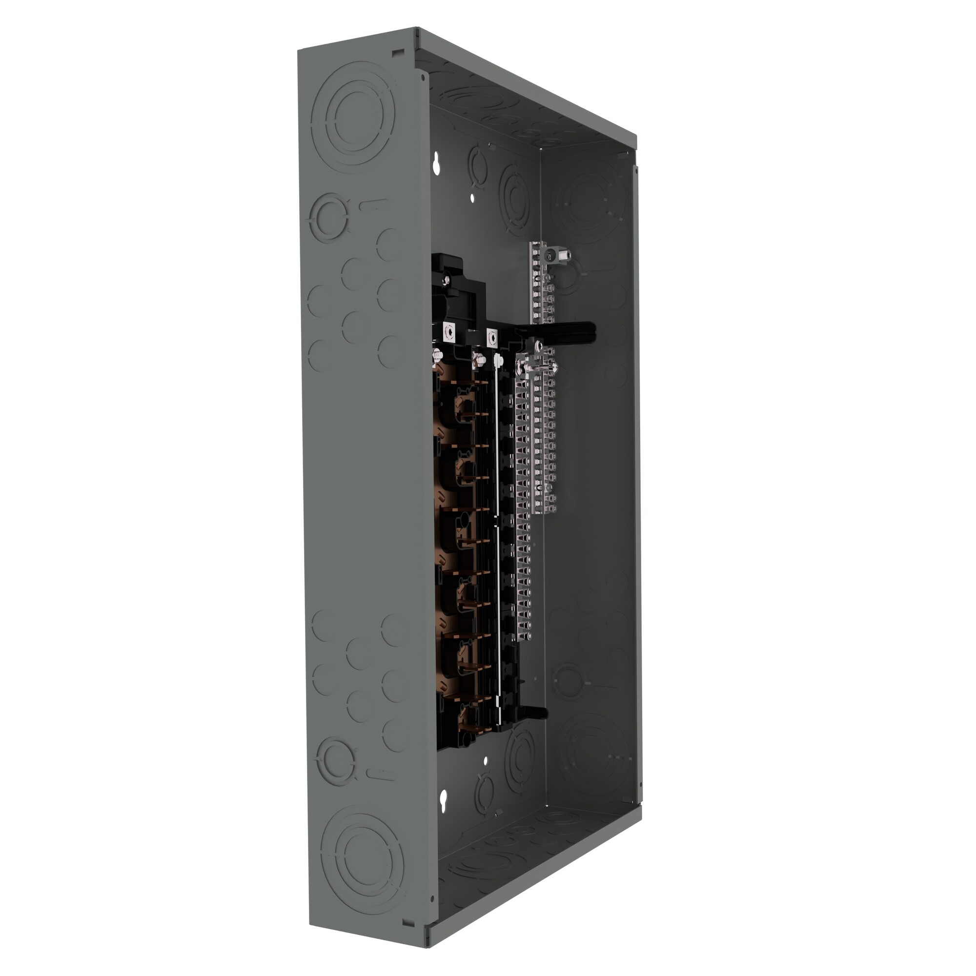 PN2448L1125C SpeedFax Pro PN Series 1-Phase Assembled Convertible Low Voltage Main Lug Load Center With Copper Bus Bar and Gray Combination Trim, 120/240 V AC, 125 A, 100 kAIC Interrupt