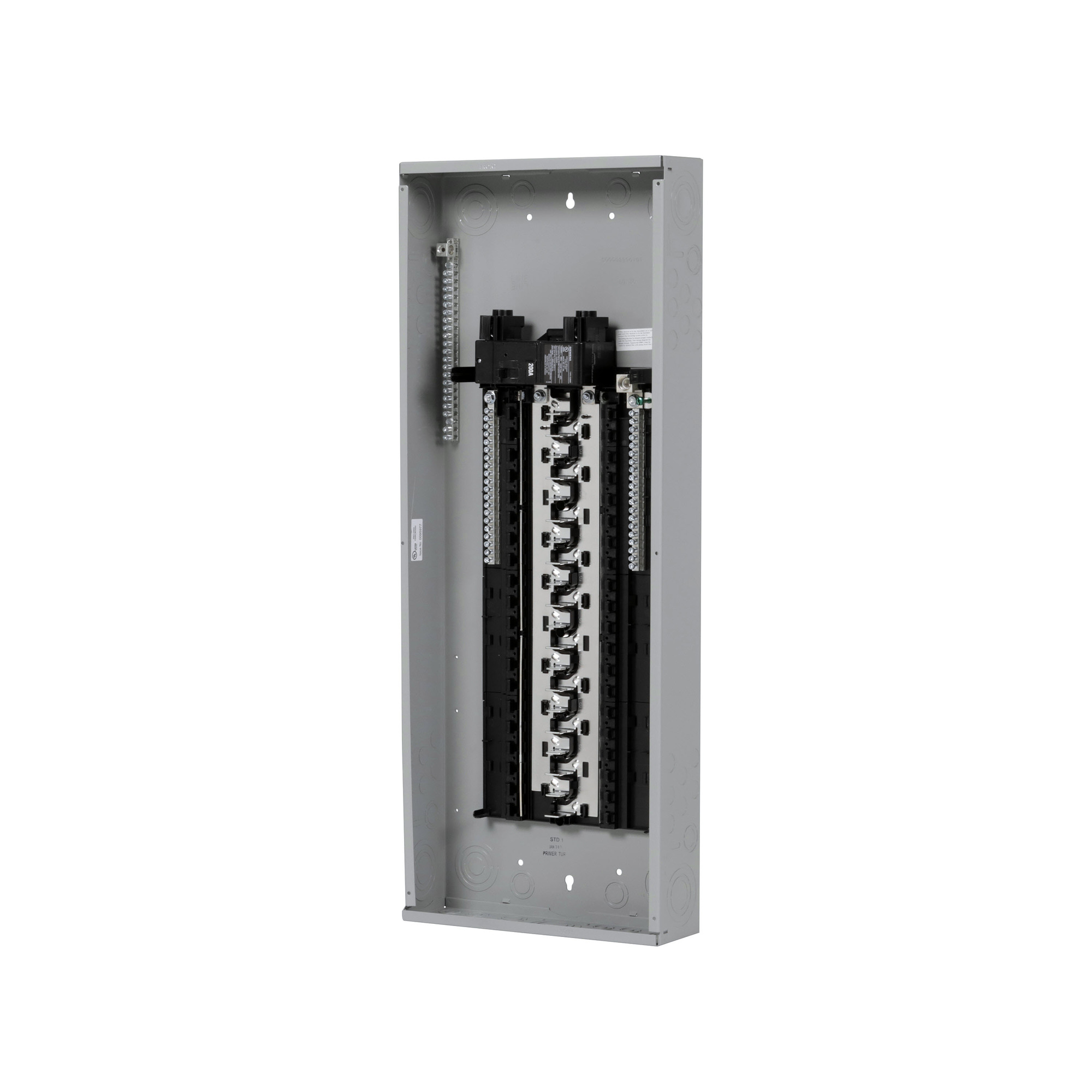 PN4040B1200C SpeedFax Pro PN Series 1-Phase Assembled Convertible Low Voltage Main Breaker Load Center With Copper Bus Bar and Gray Combination Trim, 120/240 V AC, 200 A, 22 kAIC Interrupt